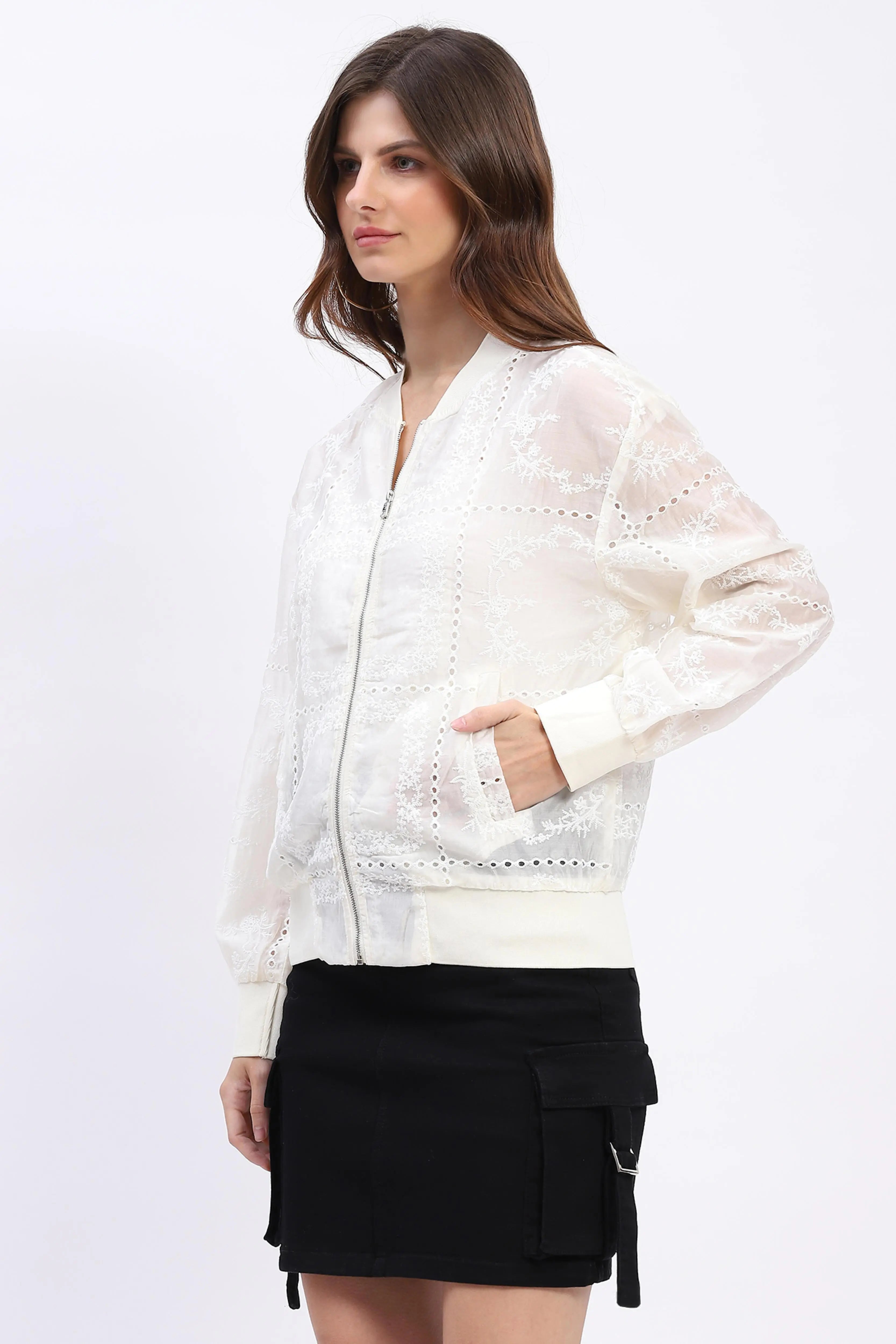 Embroidered Silk-Blend Shacket - Global Republic