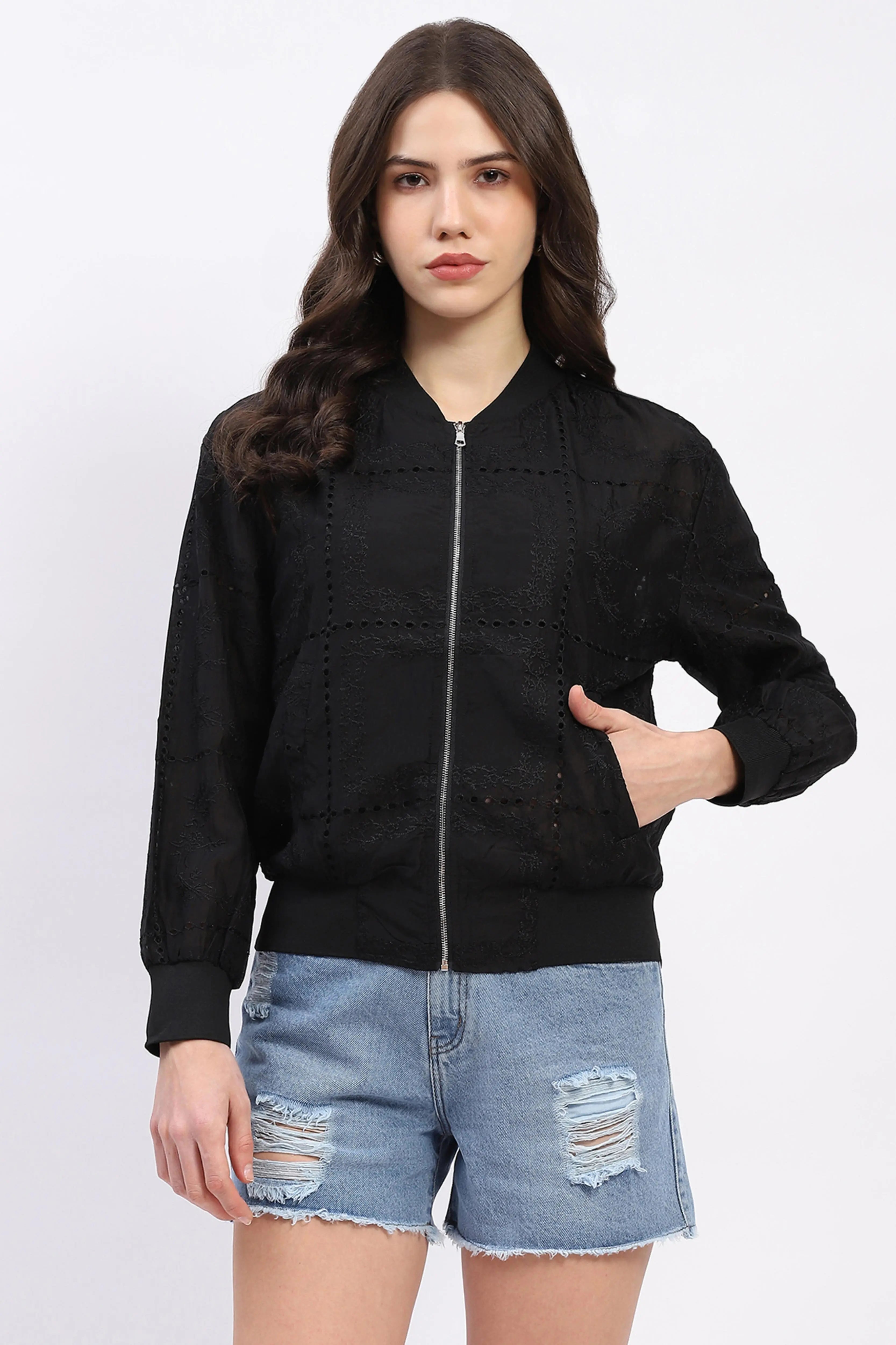 Embroidered Silk-Blend Shacket - Global Republic