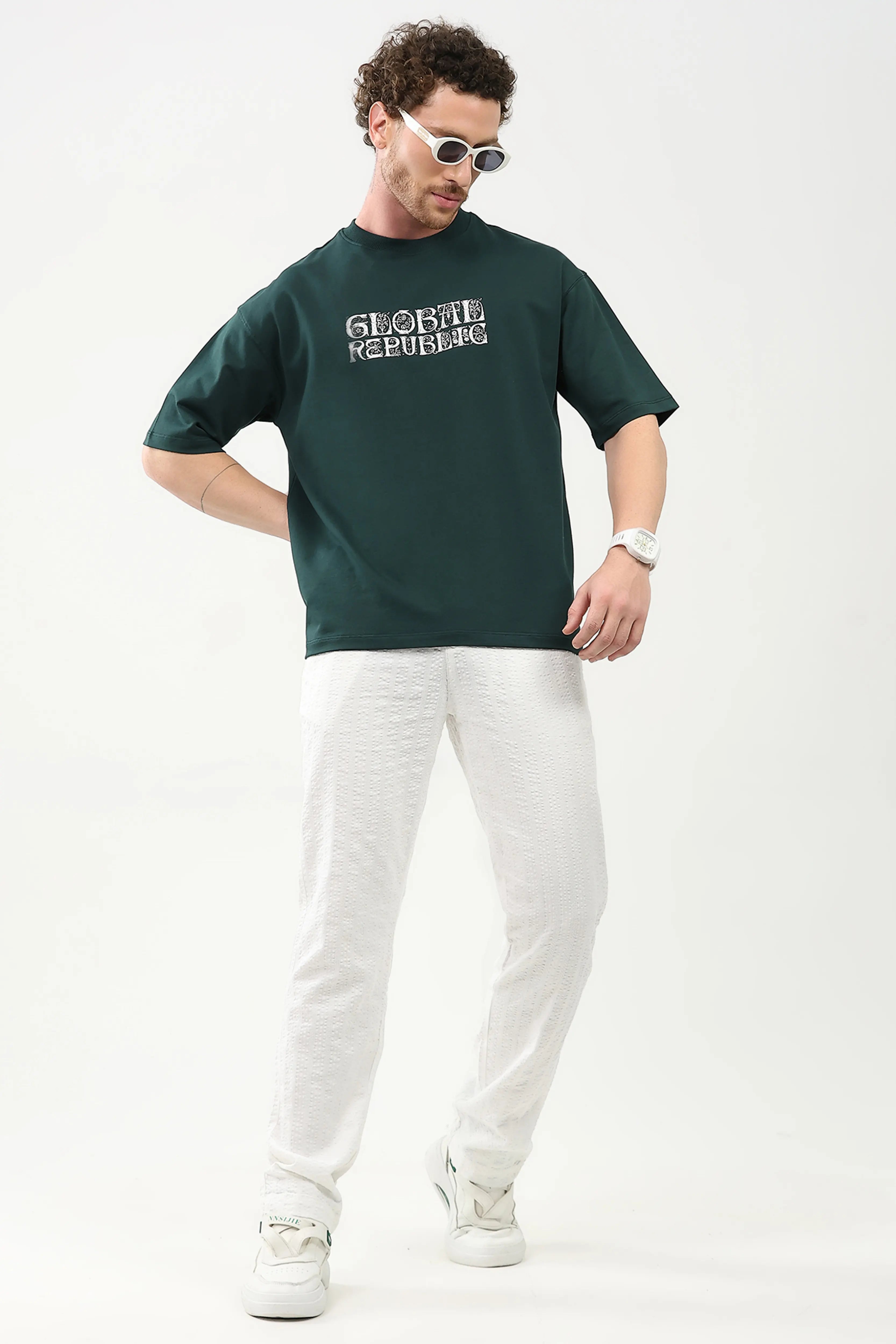 Oversized Stag Graphic T-Shirt