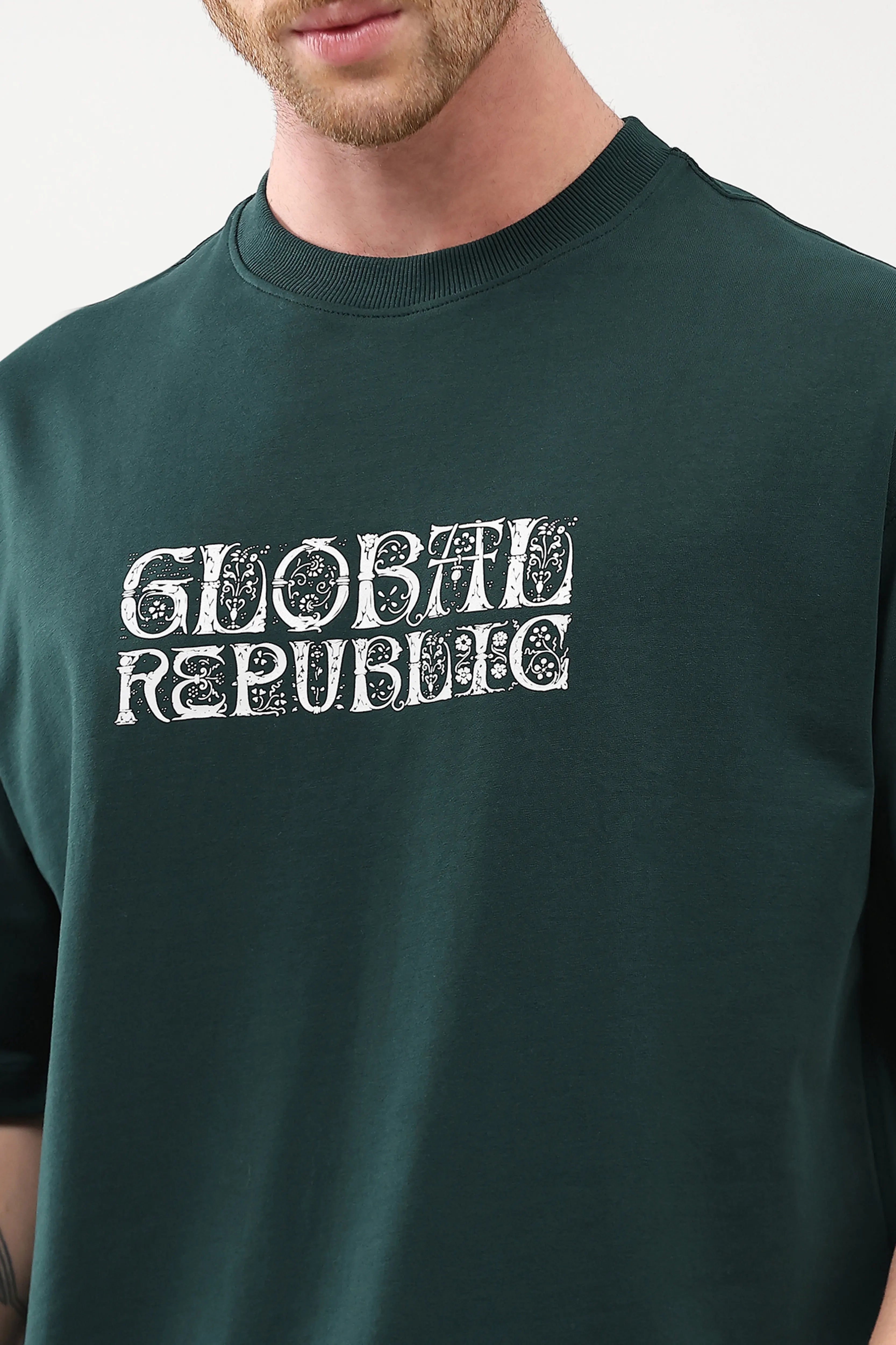 Oversized Stag Graphic T-Shirt - Global Republic