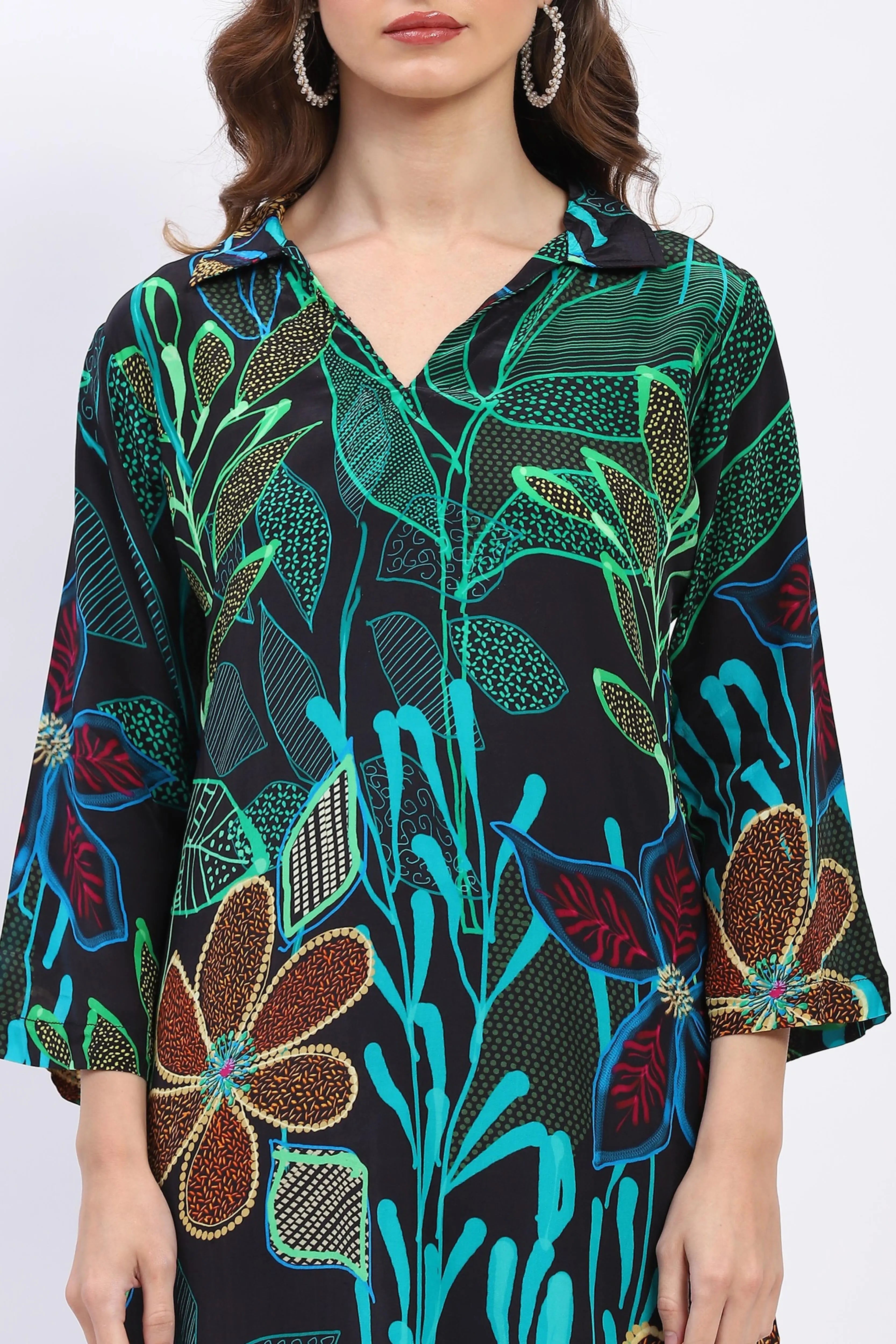 Tropical Print Muslin Kurta Set - Global Republic