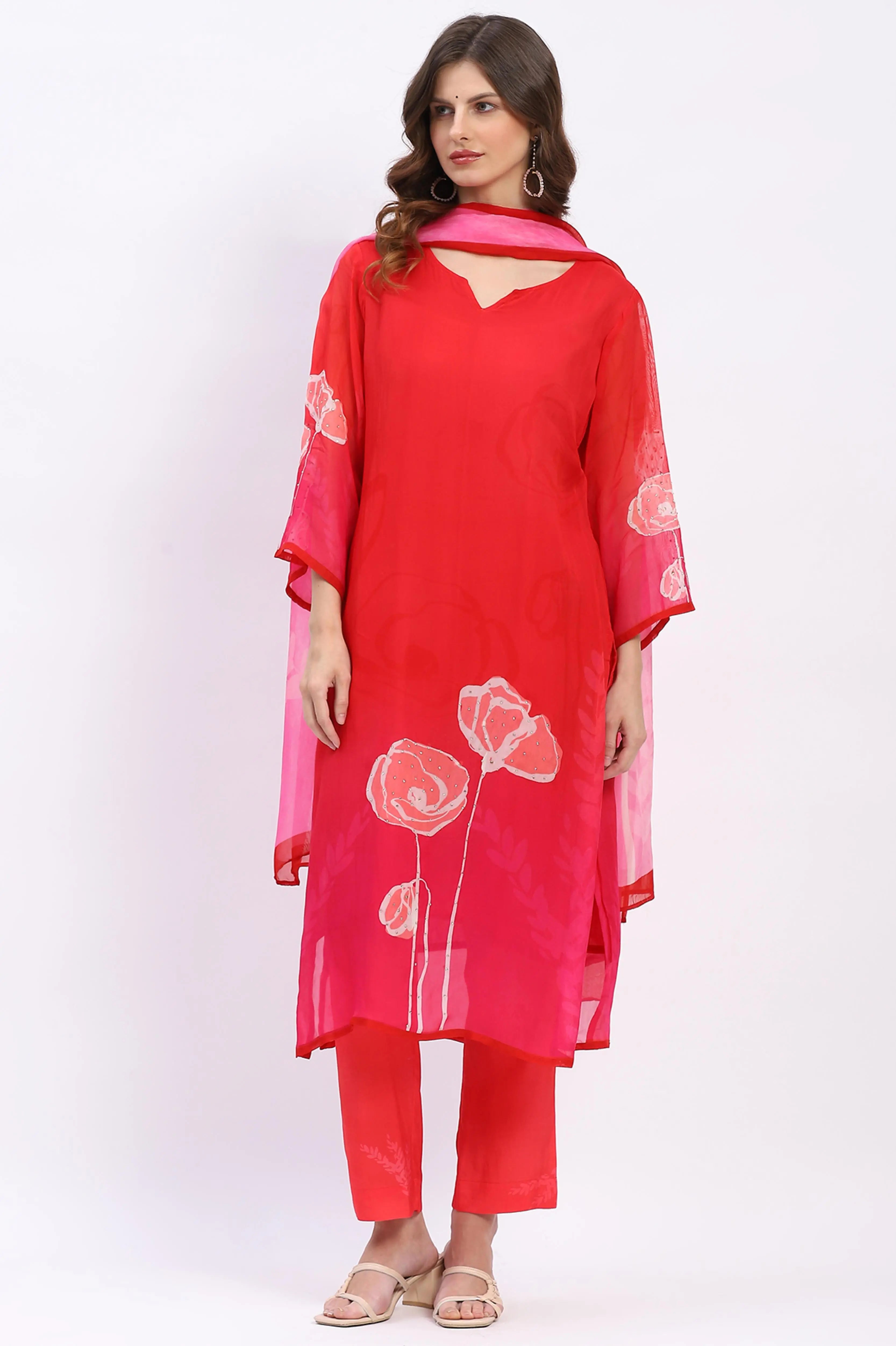 Floral Grace Red Ethnic Set - Global Republic