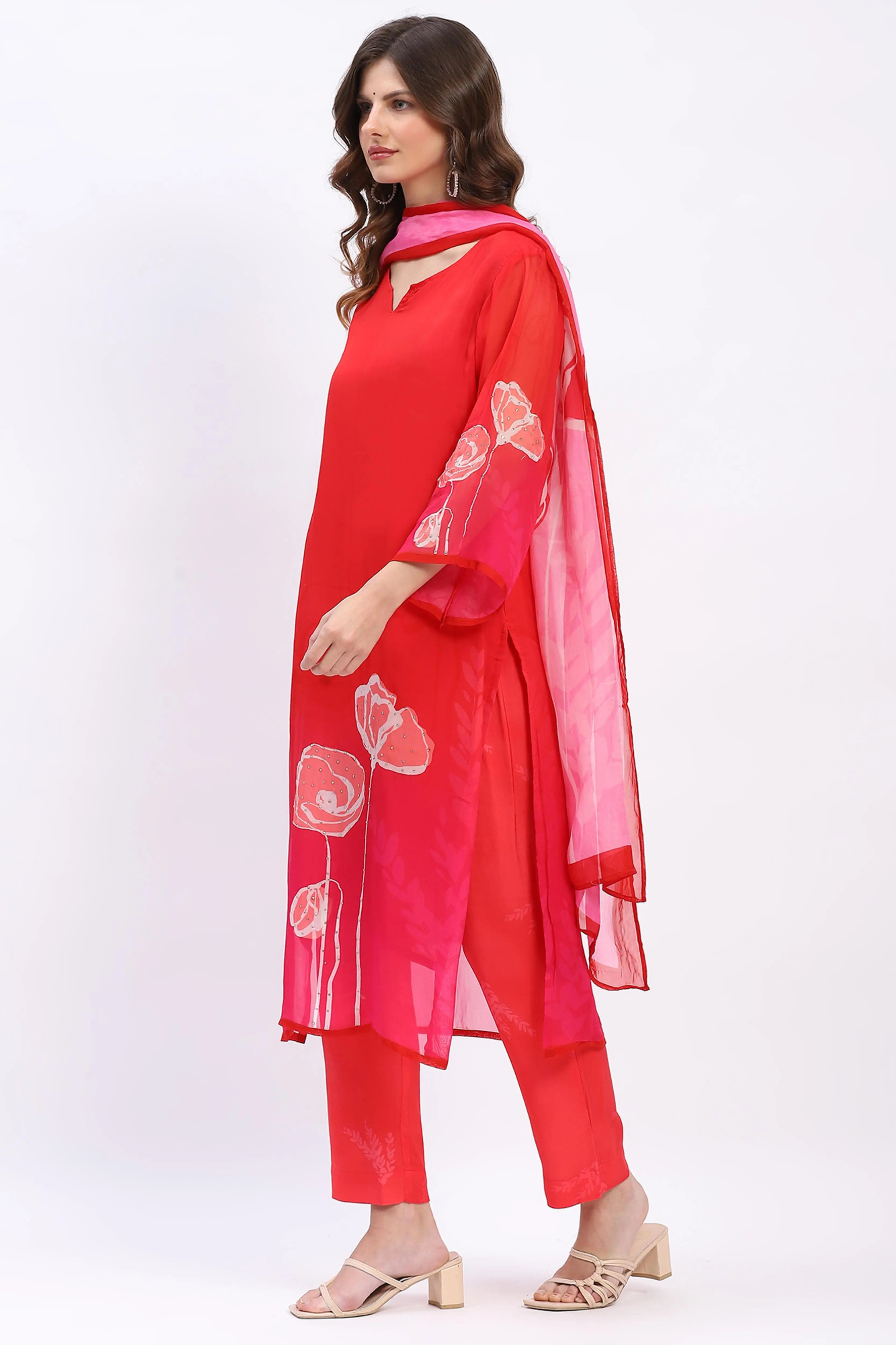 Floral Grace Red Ethnic Set - Global Republic