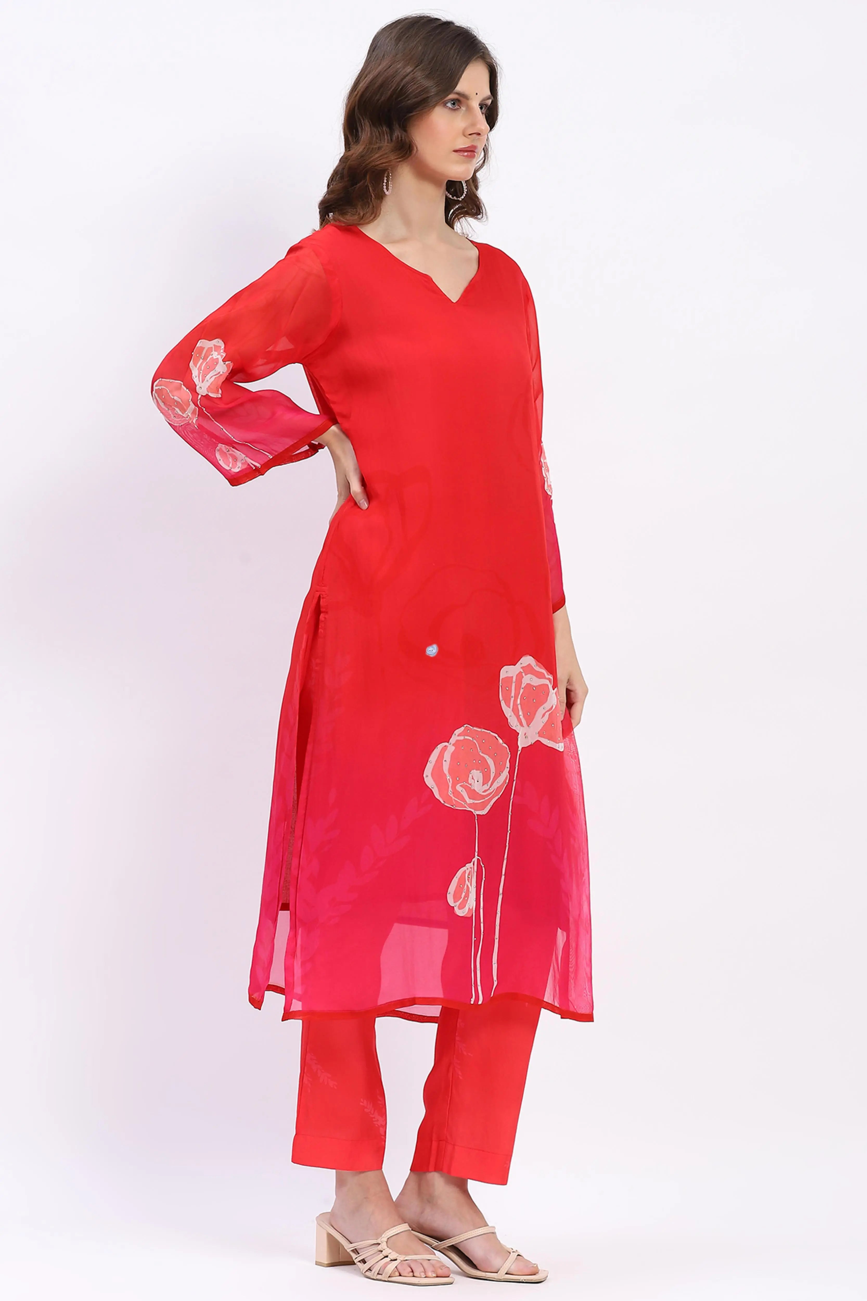 Floral Grace Red Ethnic Set - Global Republic