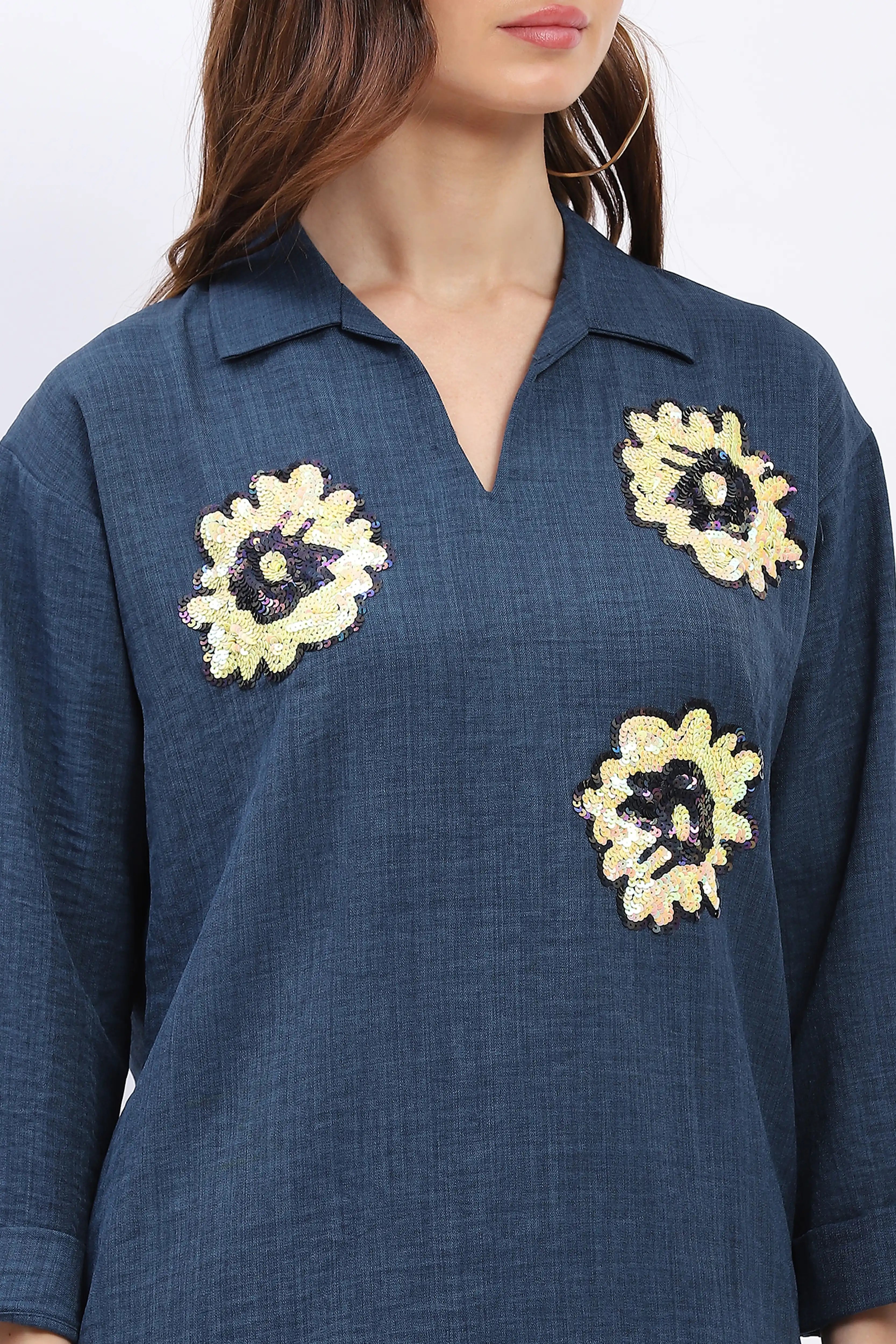 Floral Sequin Relaxed Co-ord Set - Global Republic