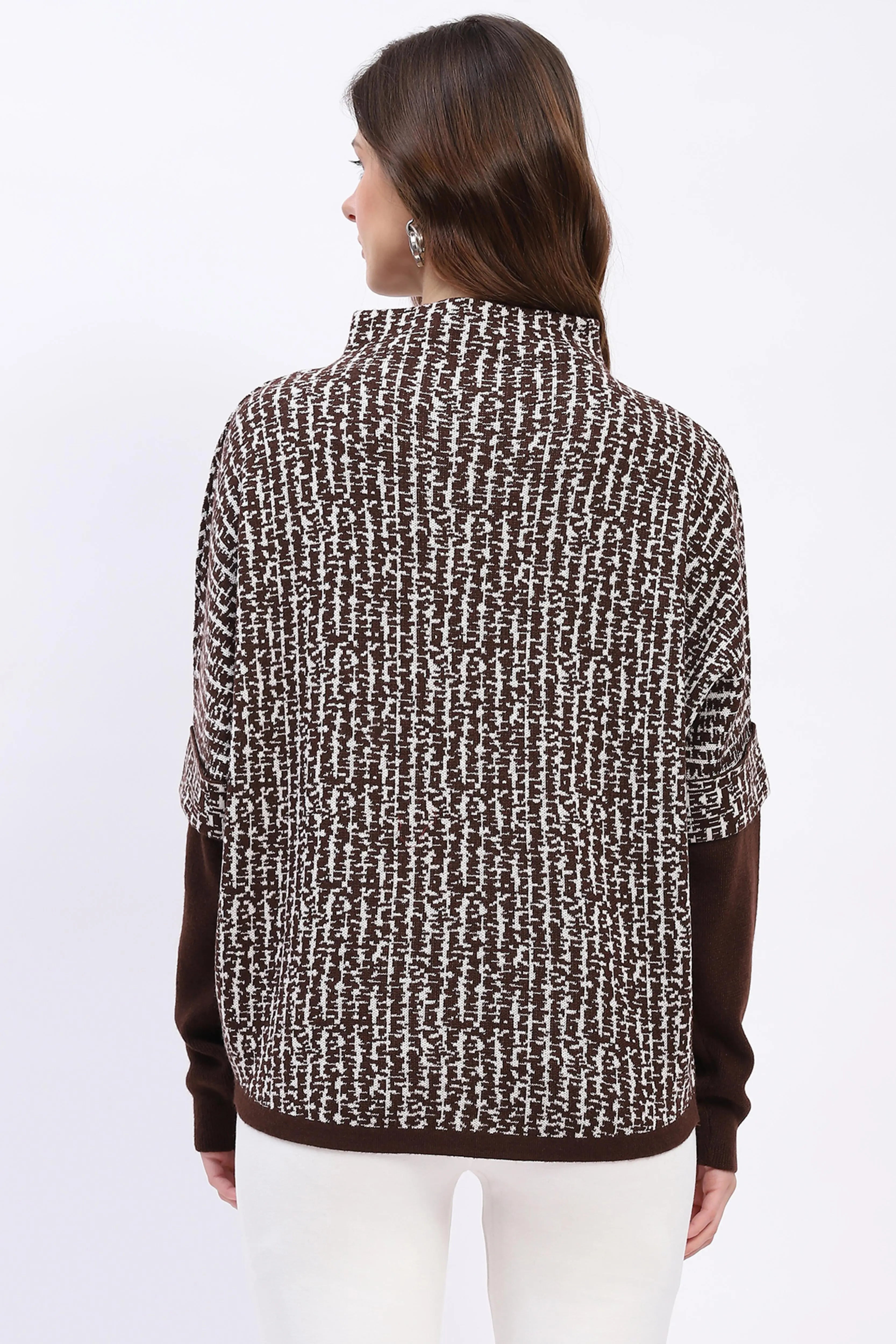 Batwing Sleeve Wool-Blend Pullover - Global Republic