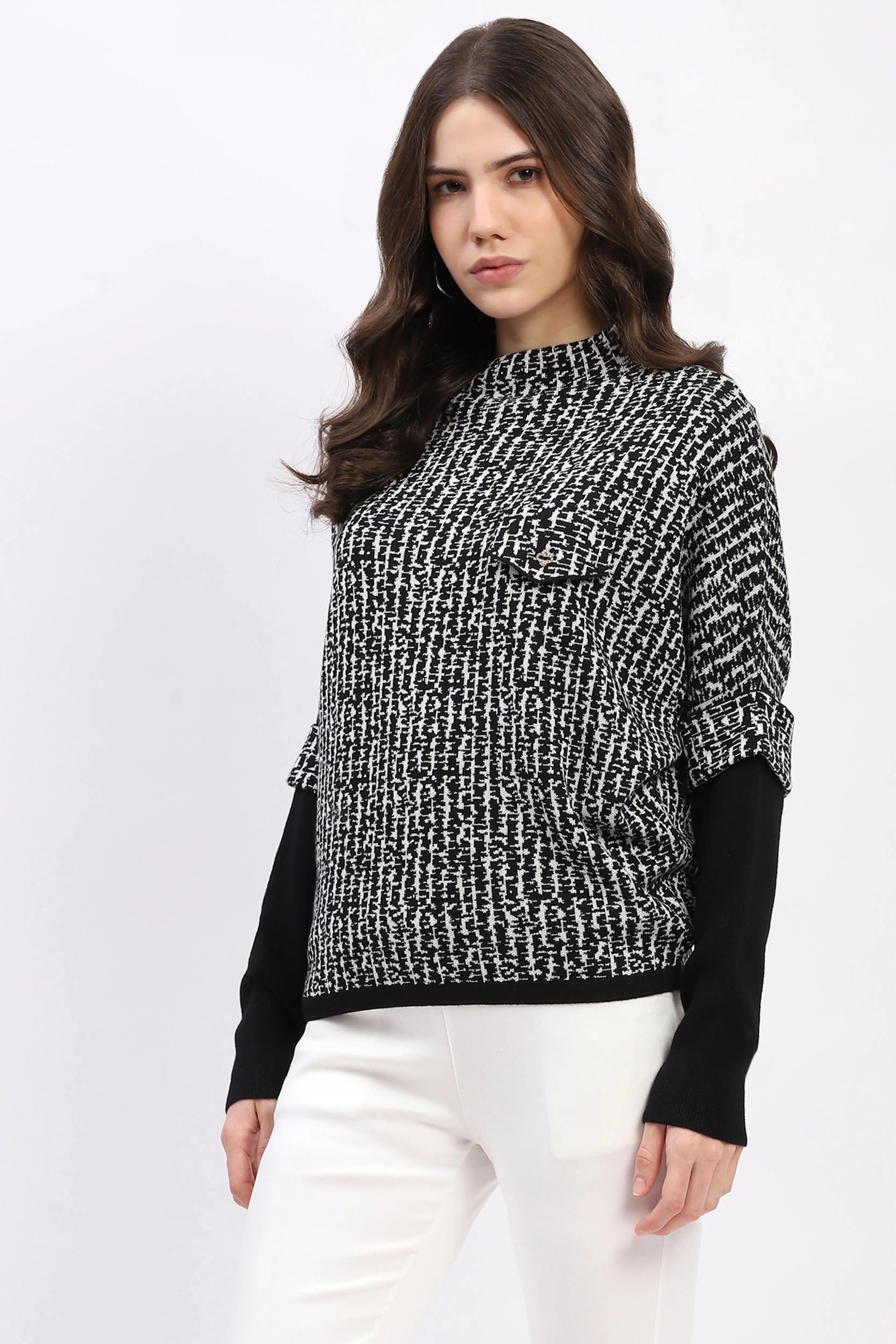 Monochrome Wool-Blend Pullover - Global Republic