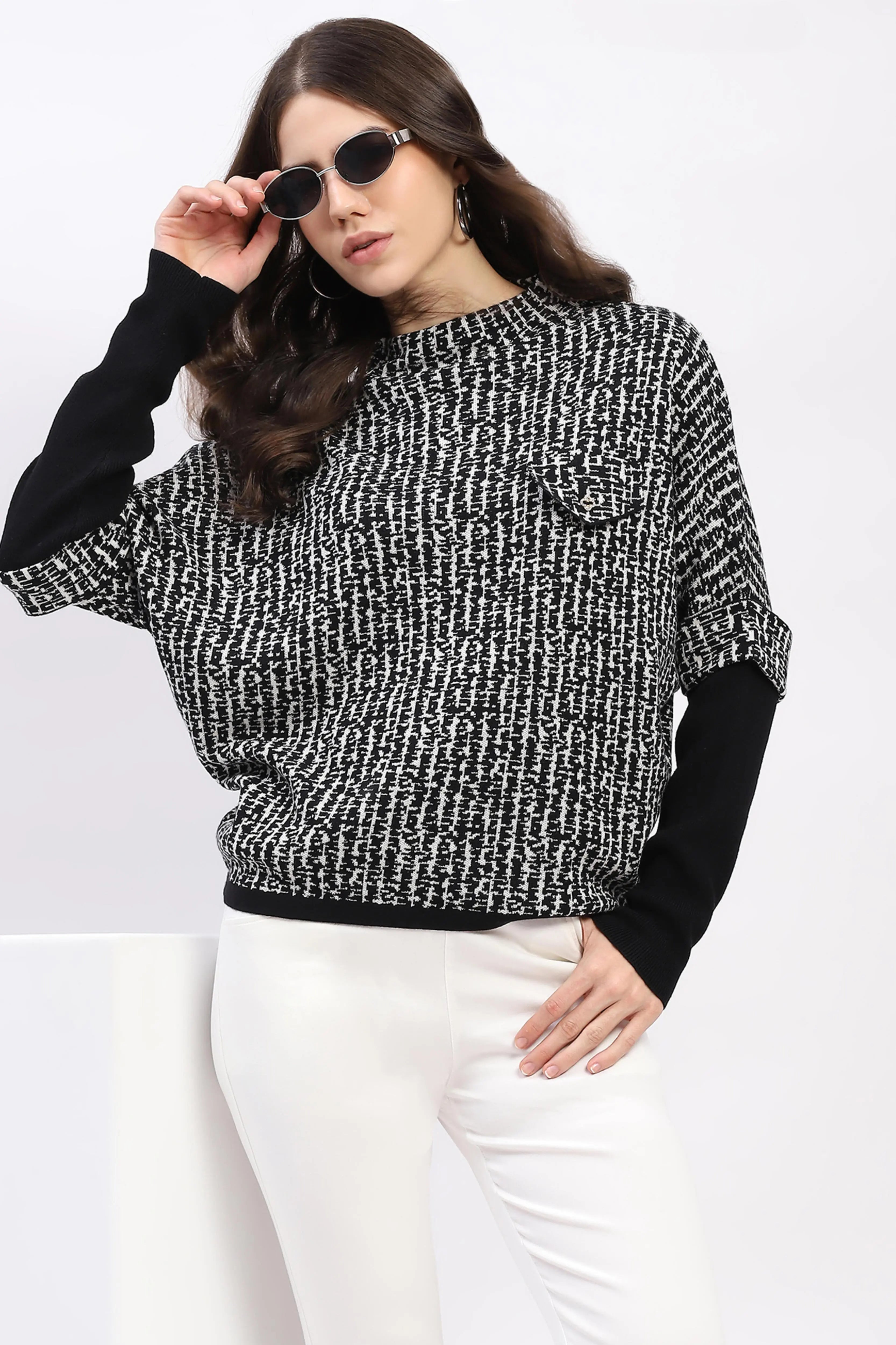 Monochrome Wool-Blend Pullover - Global Republic