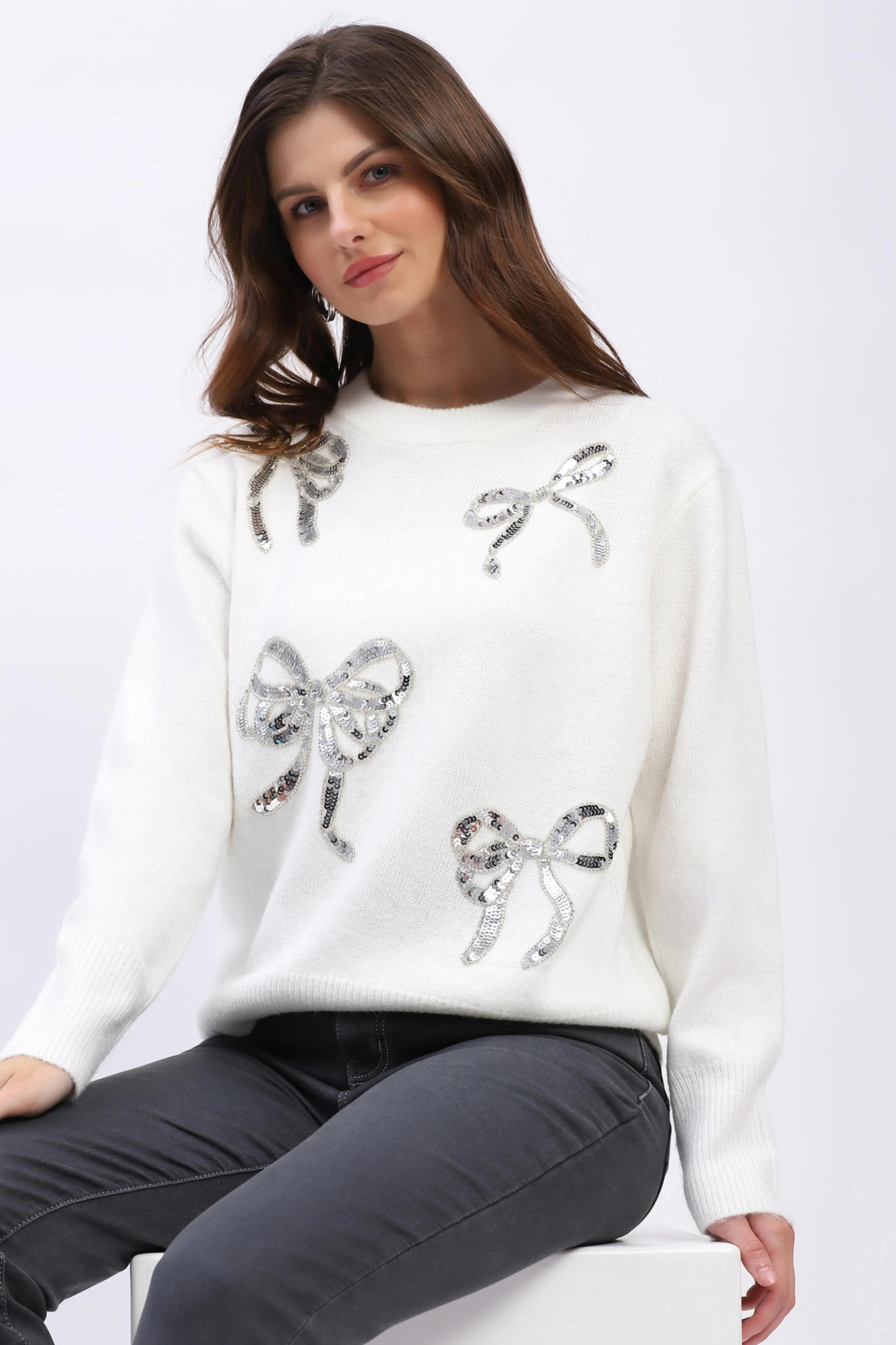 Embellished Wool Blend Pullover - Global Republic