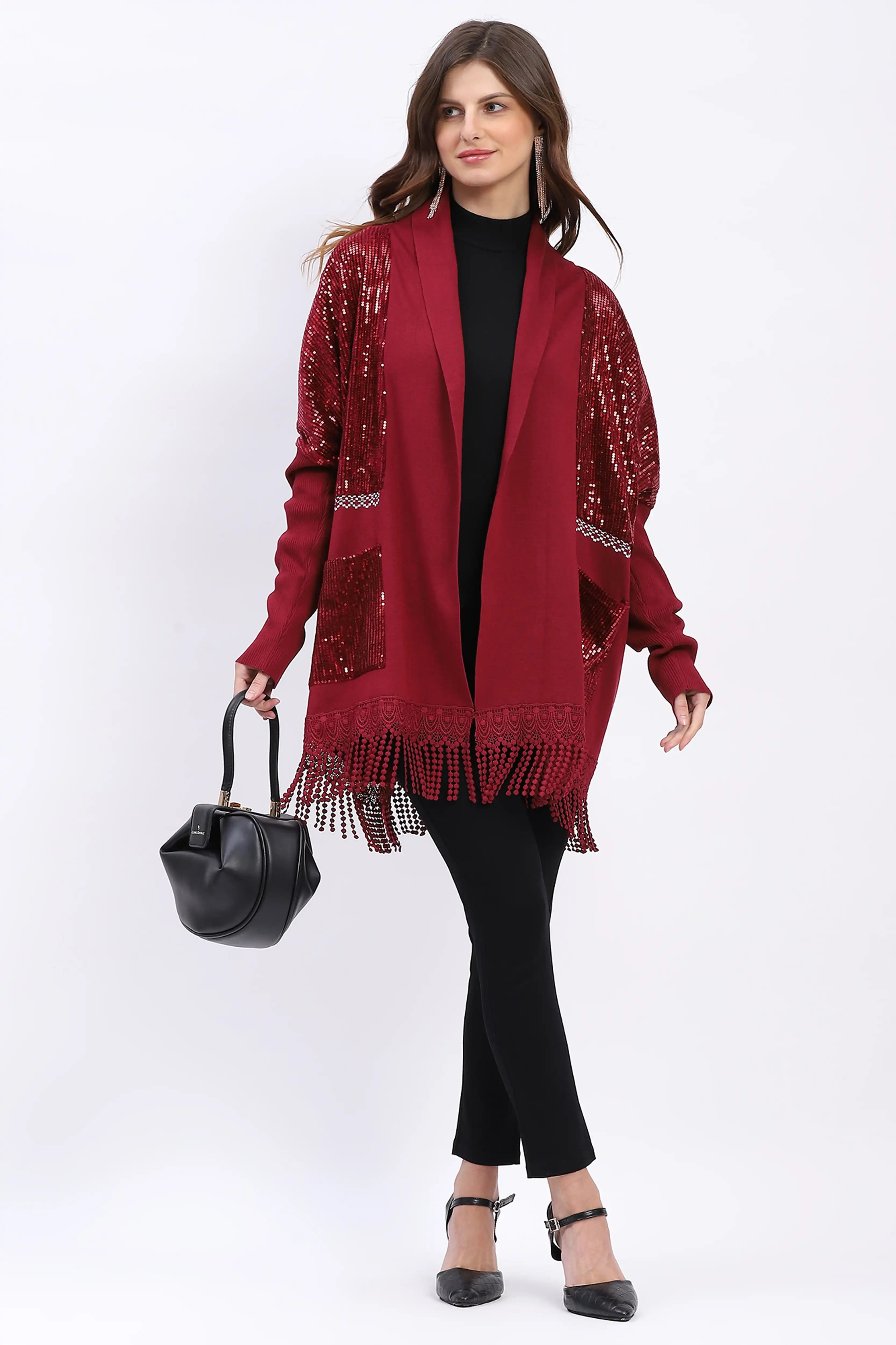 Winter Sequined Party Shrug