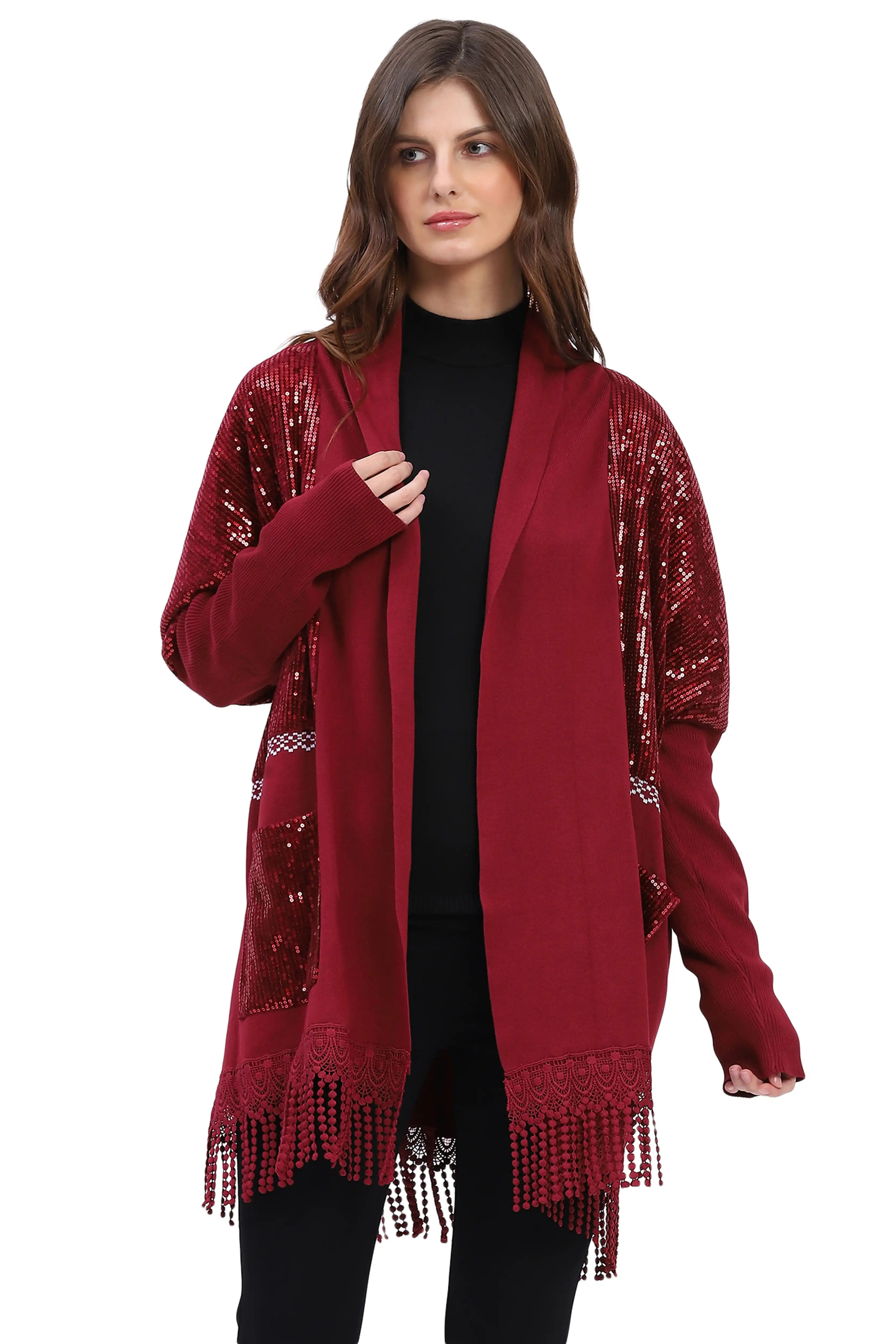 Winter Sequined Party Shrug