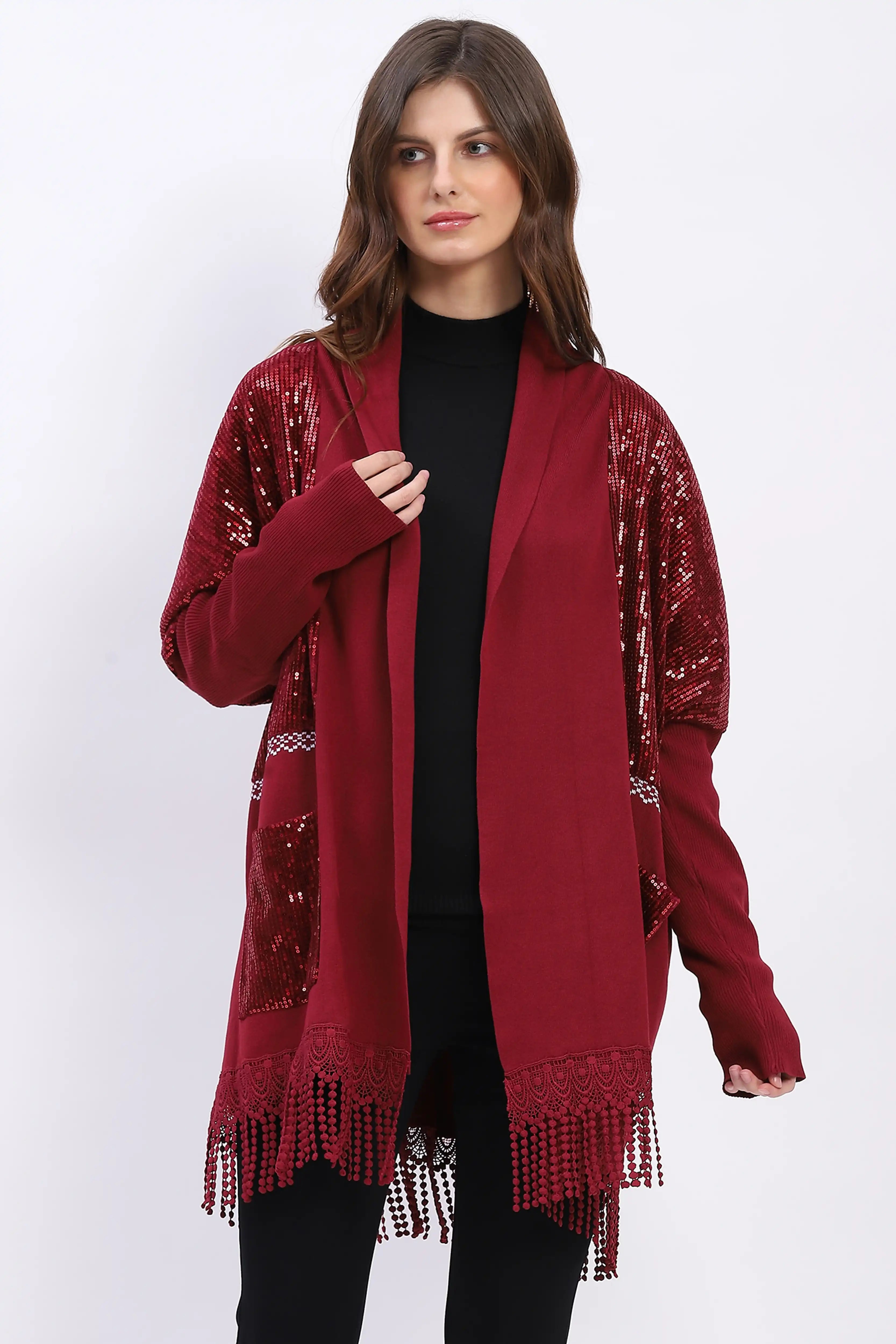 Winter Sequined Party Shrug