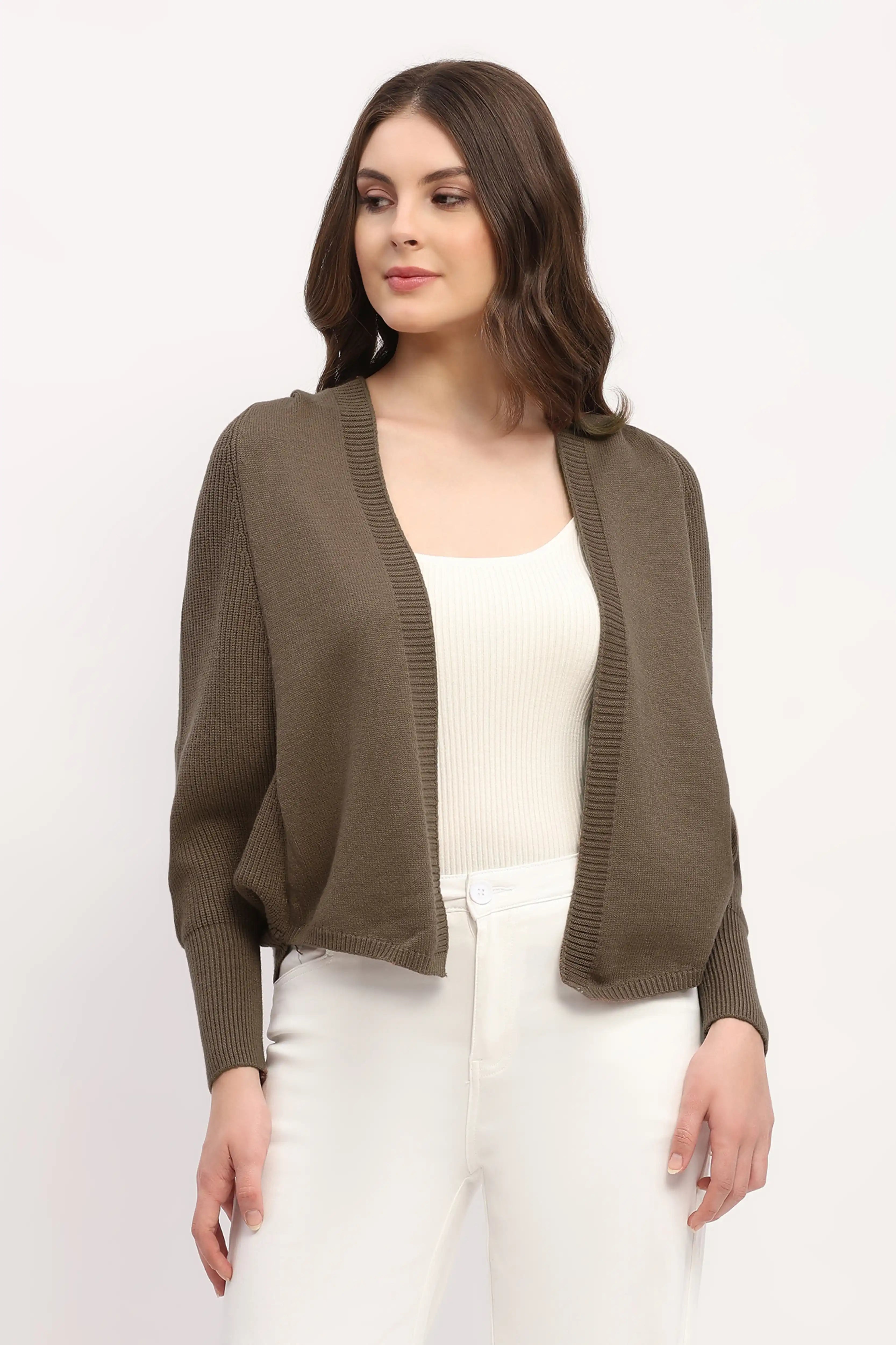 Brown Hooded Winter Shrug