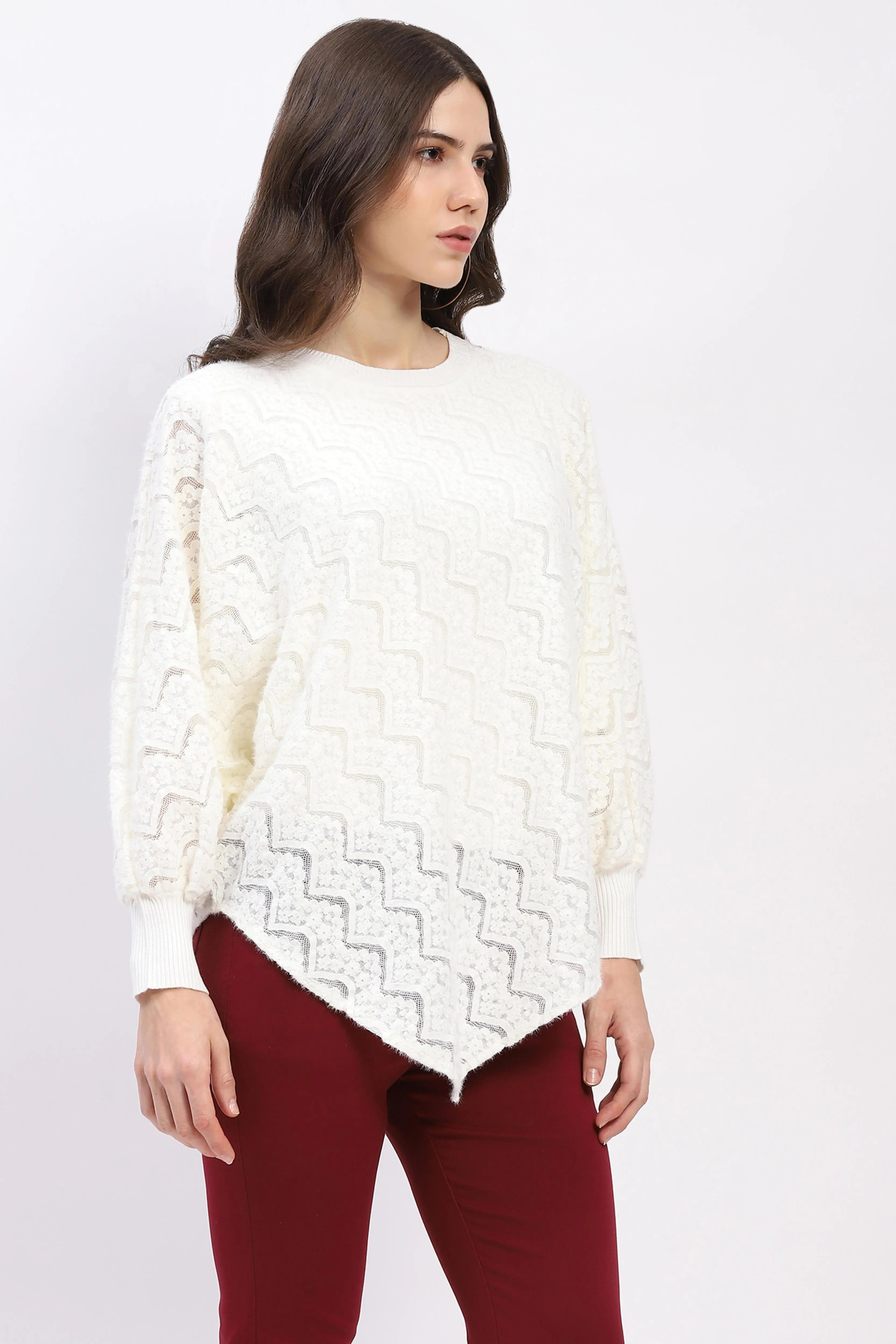 Lace Winter Poncho Top - Global Republic