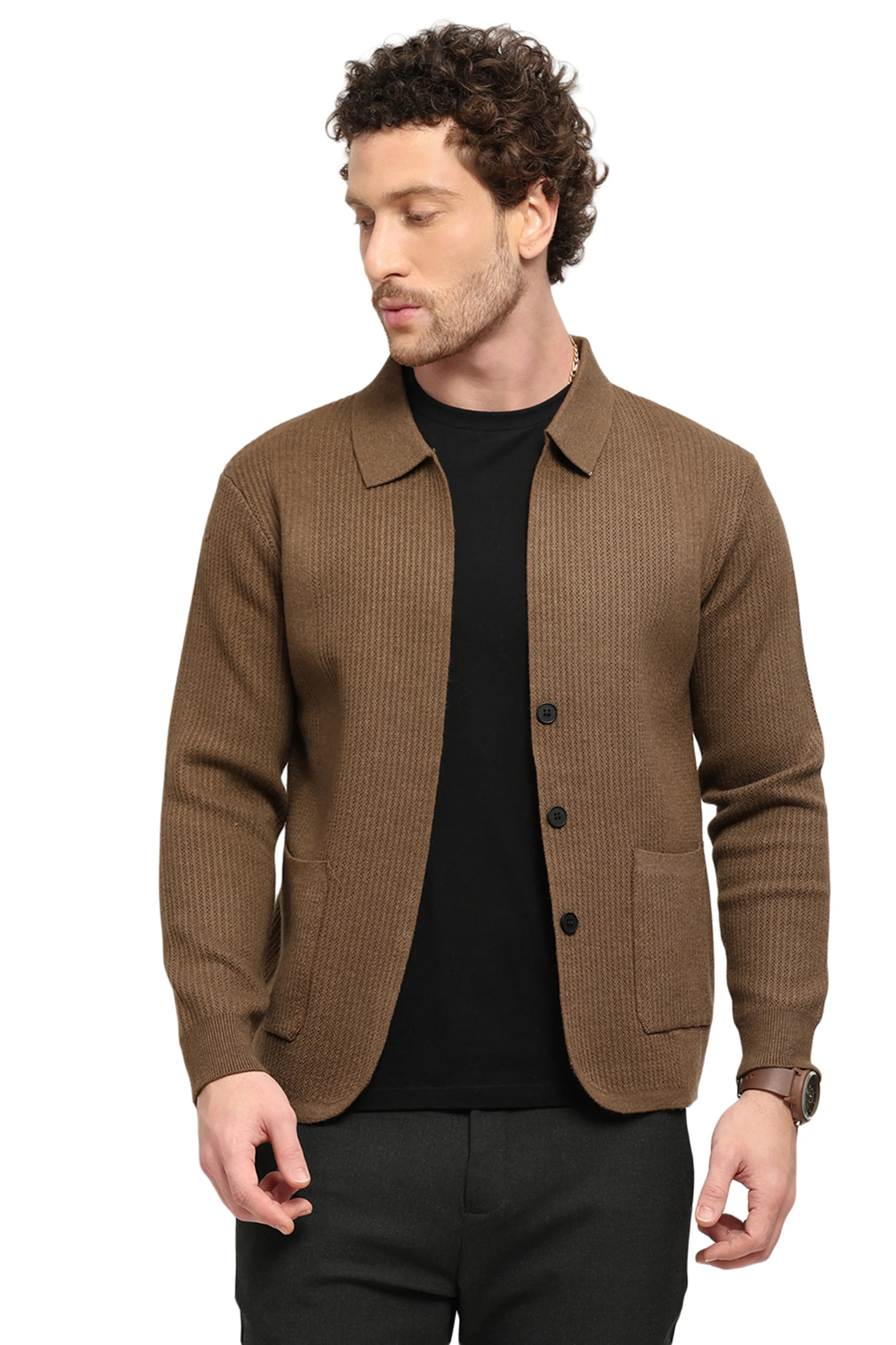 Solid Textured Winter Shacket