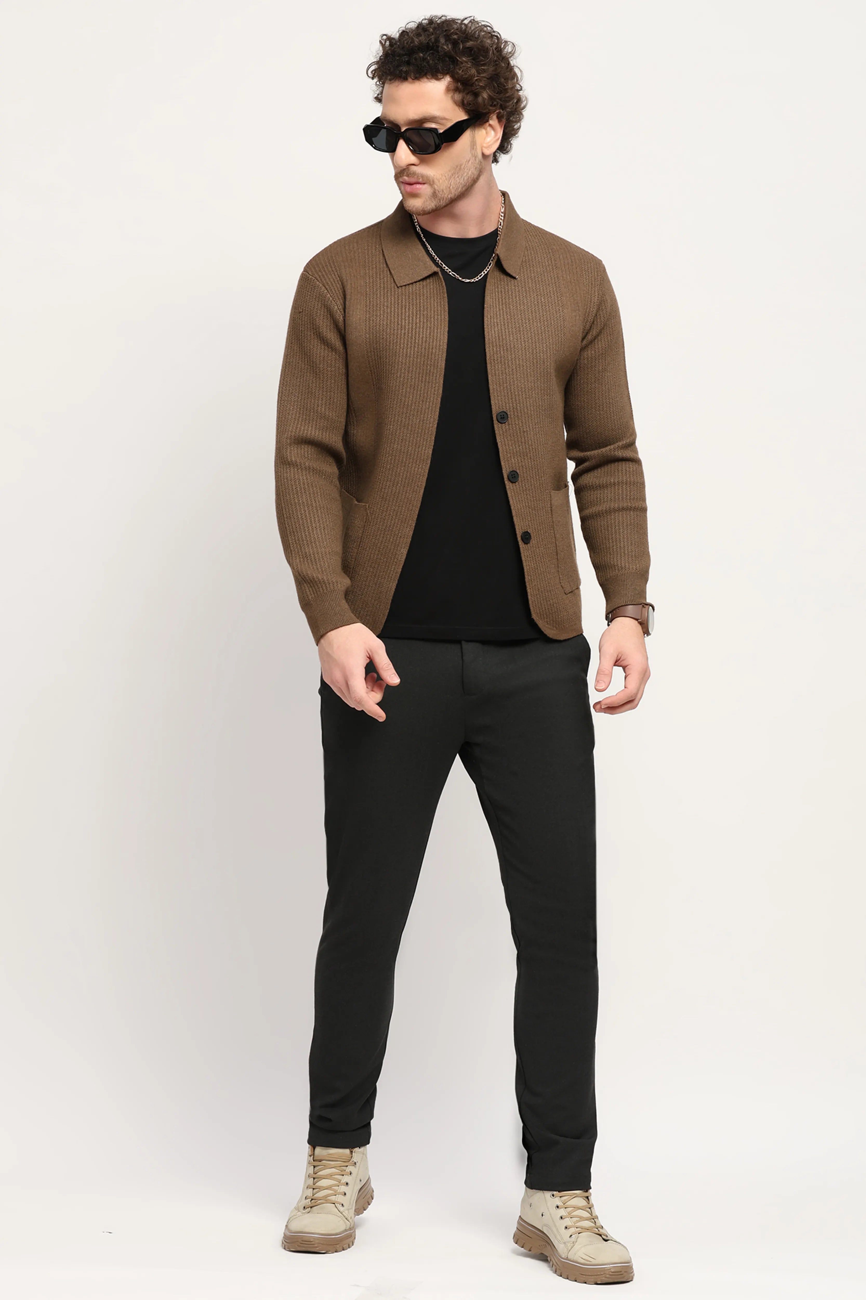 Solid Textured Winter Shacket