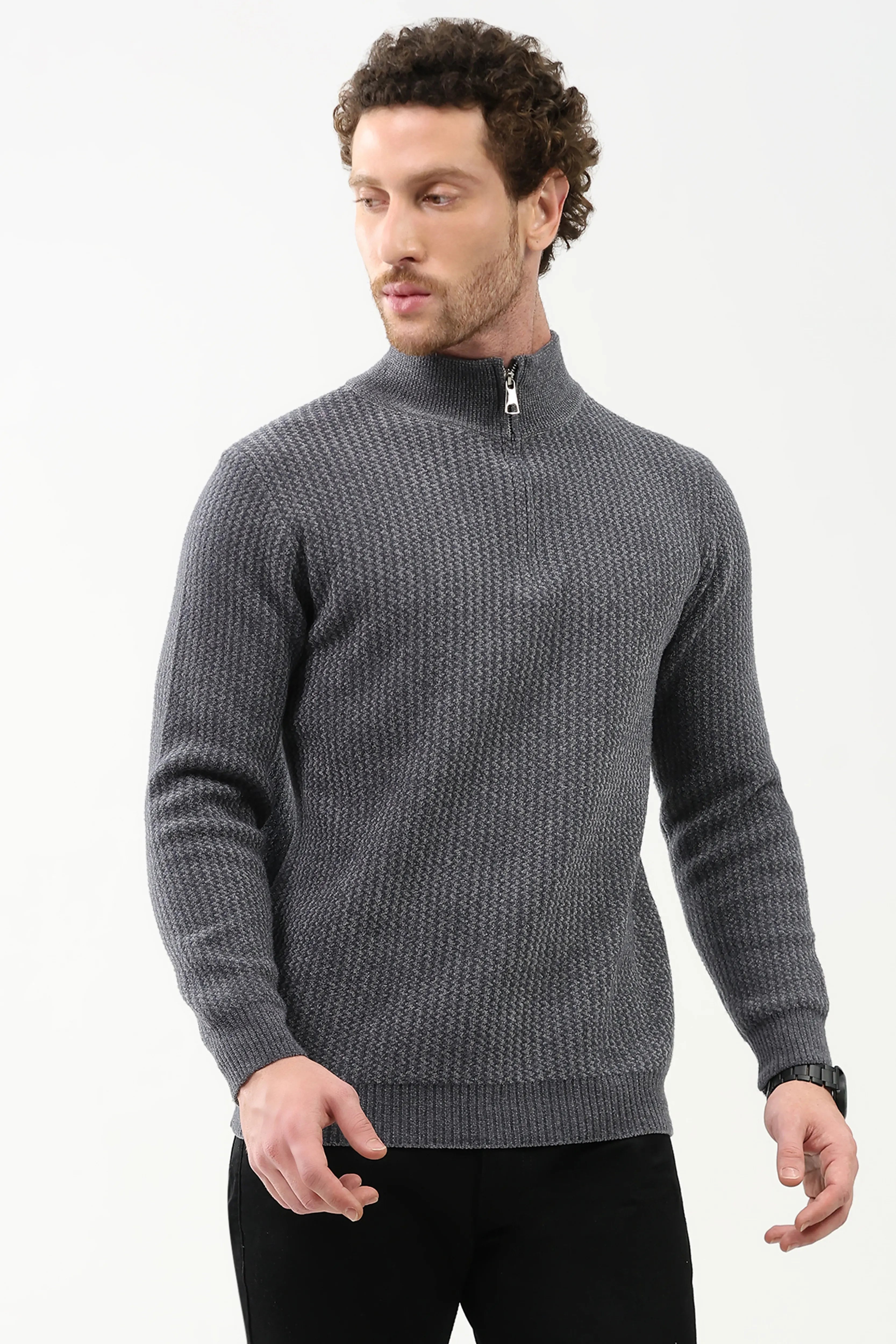 Woven Pattern Winter Pullover