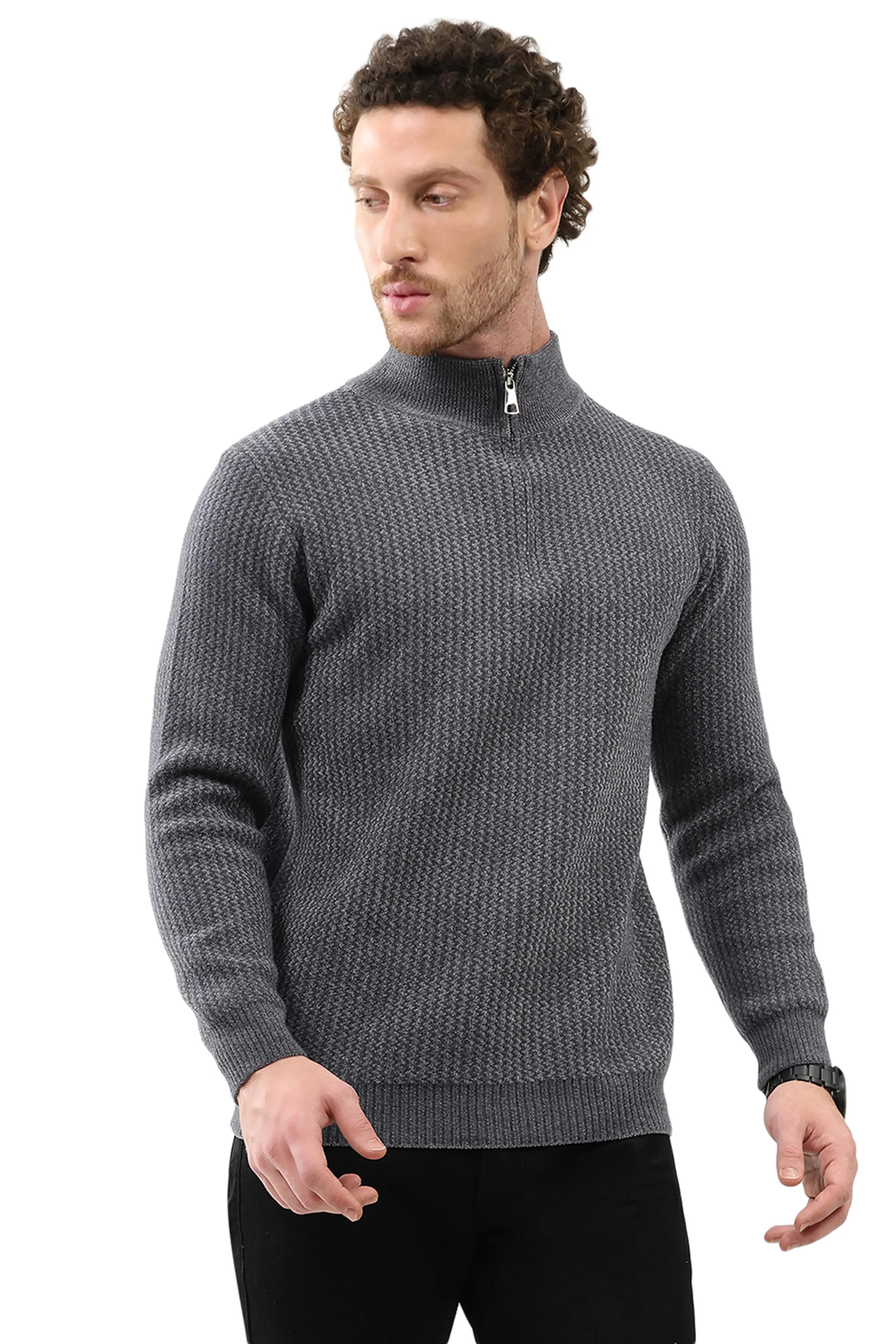 Woven Pattern Winter Pullover