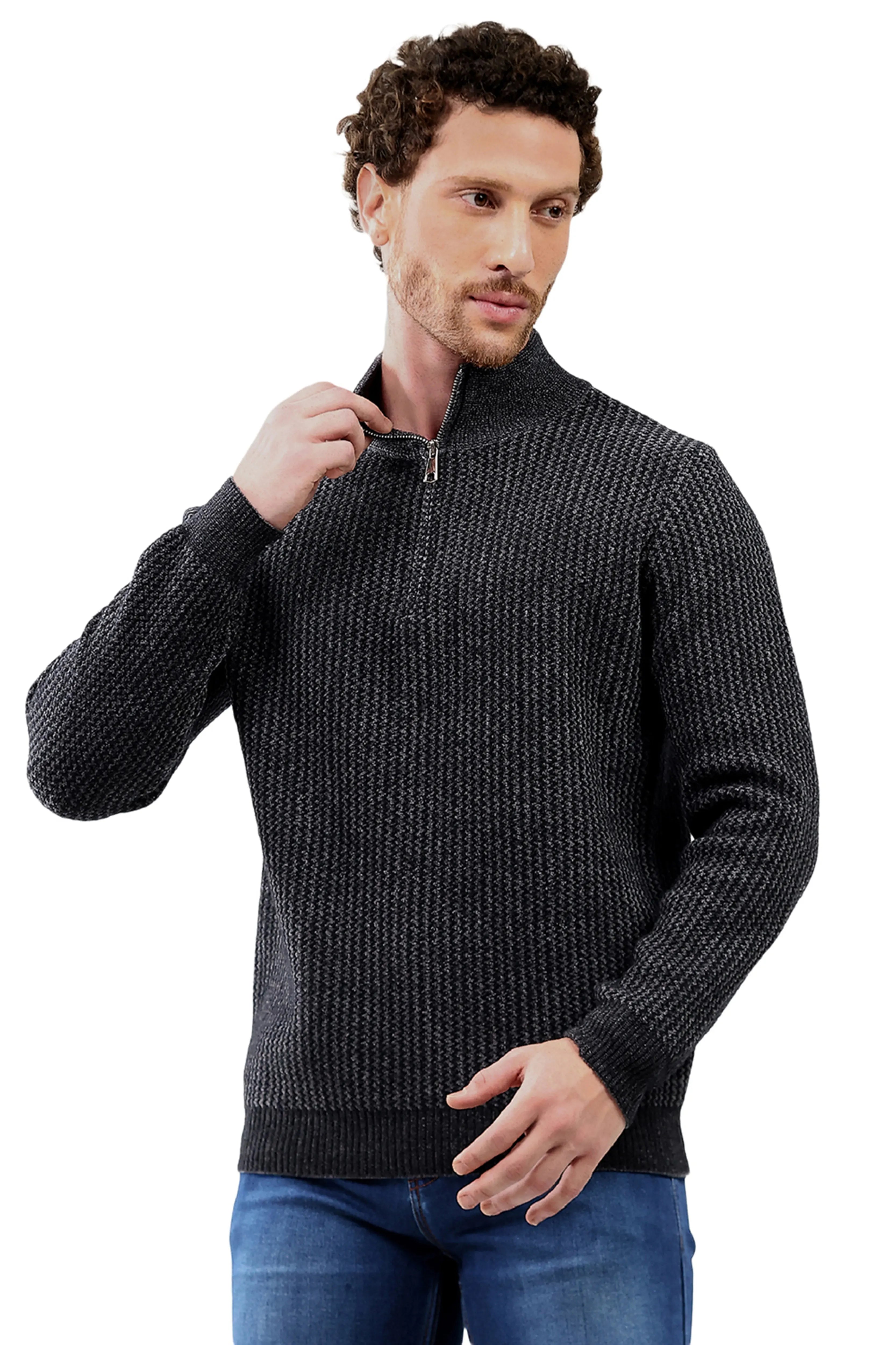 Woven Pattern Winter Pullover