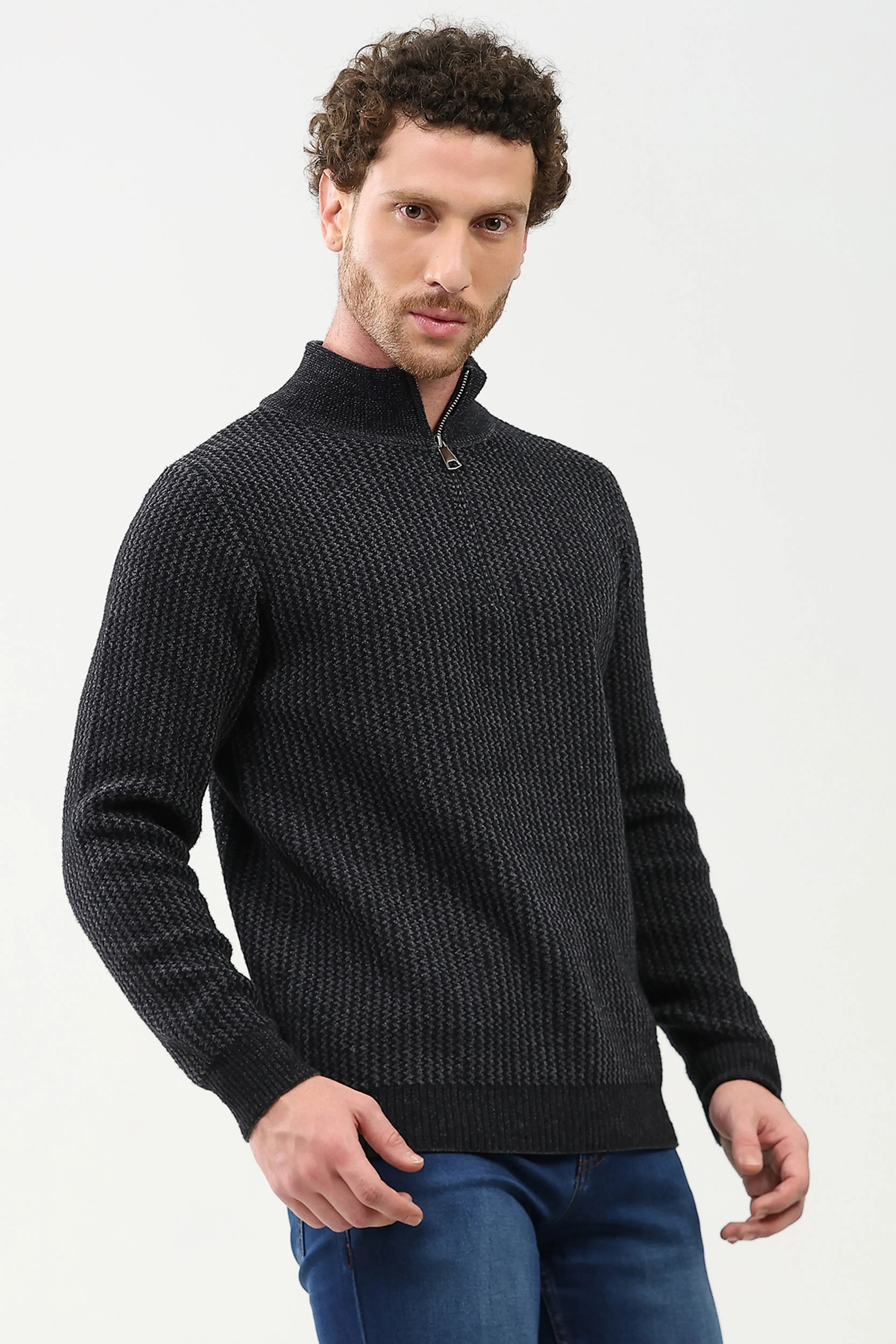 Woven Pattern Winter Pullover