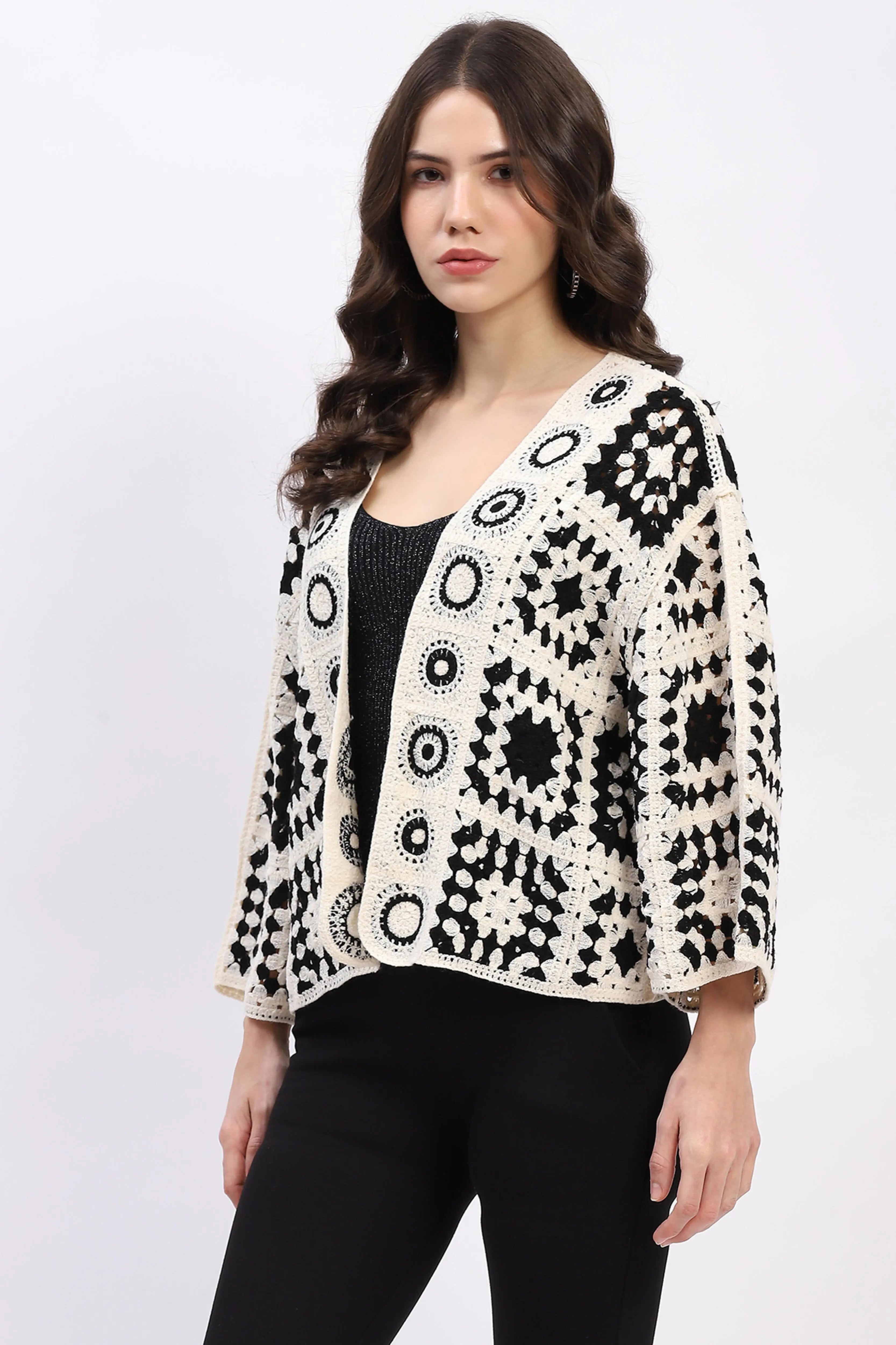 Geometric Crochet Shrug - Global Republic