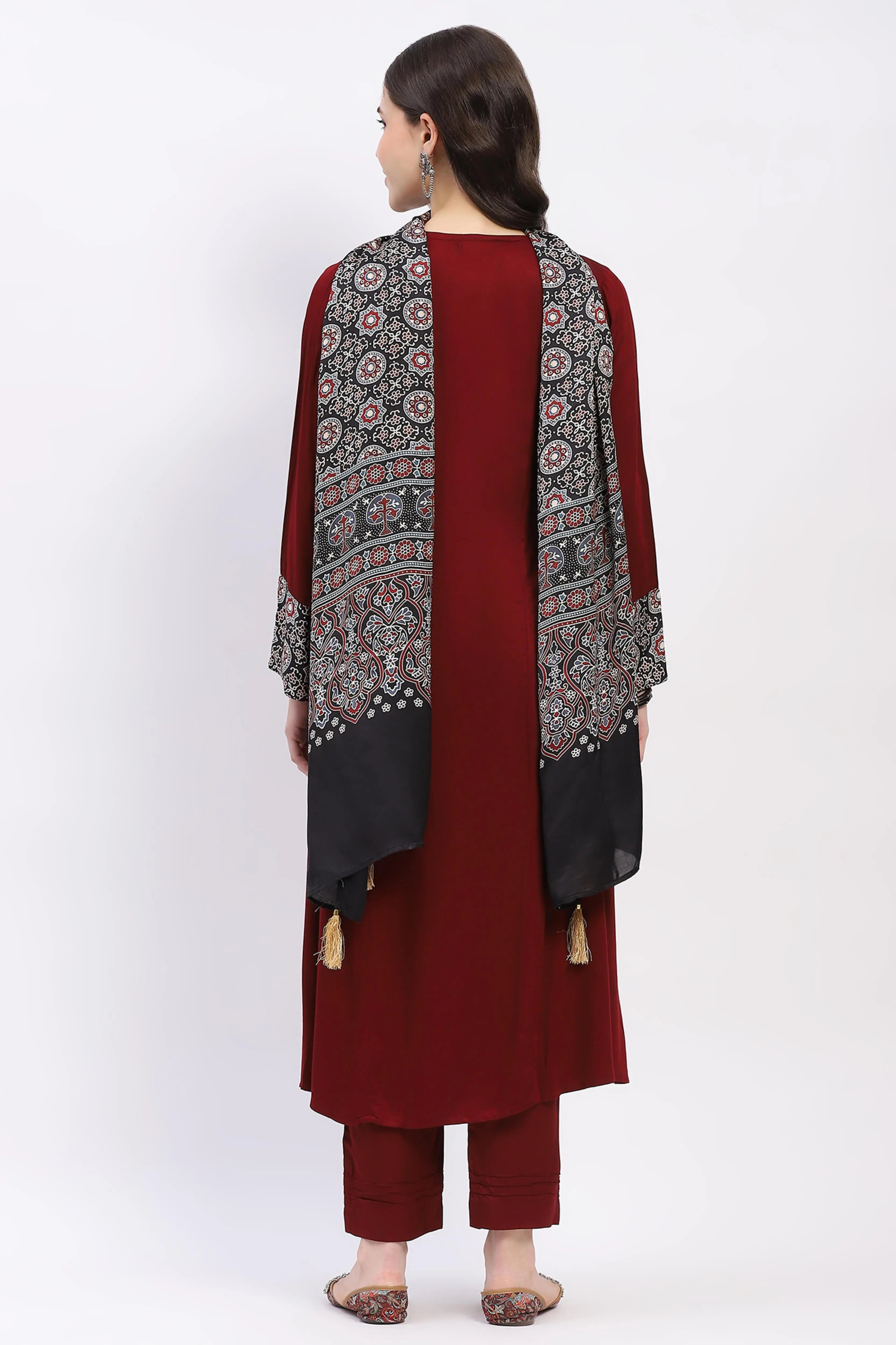 Maroon Modal Kurta Set - Global Republic