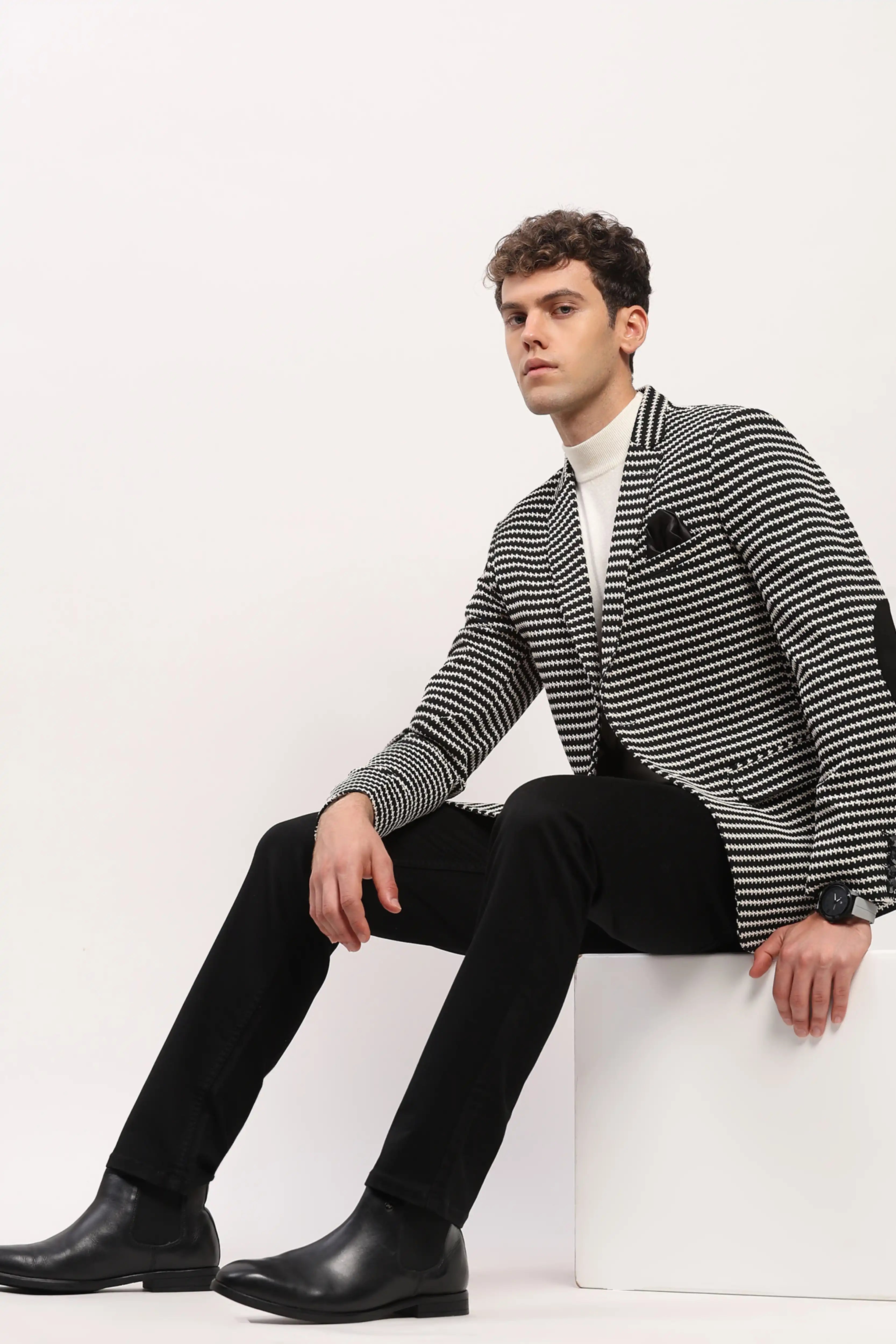 Monochrome Woven Coat