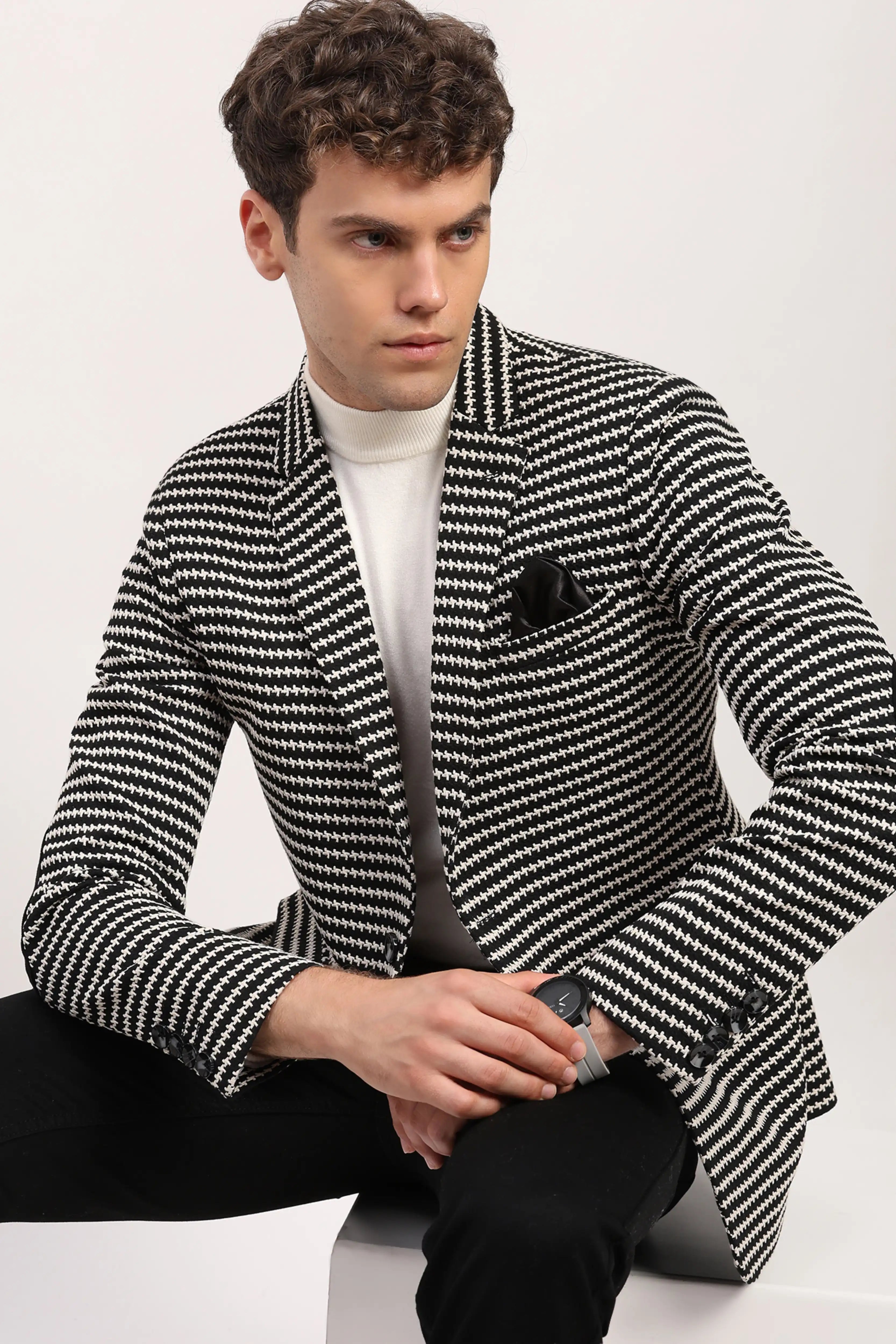 Monochrome Woven Coat