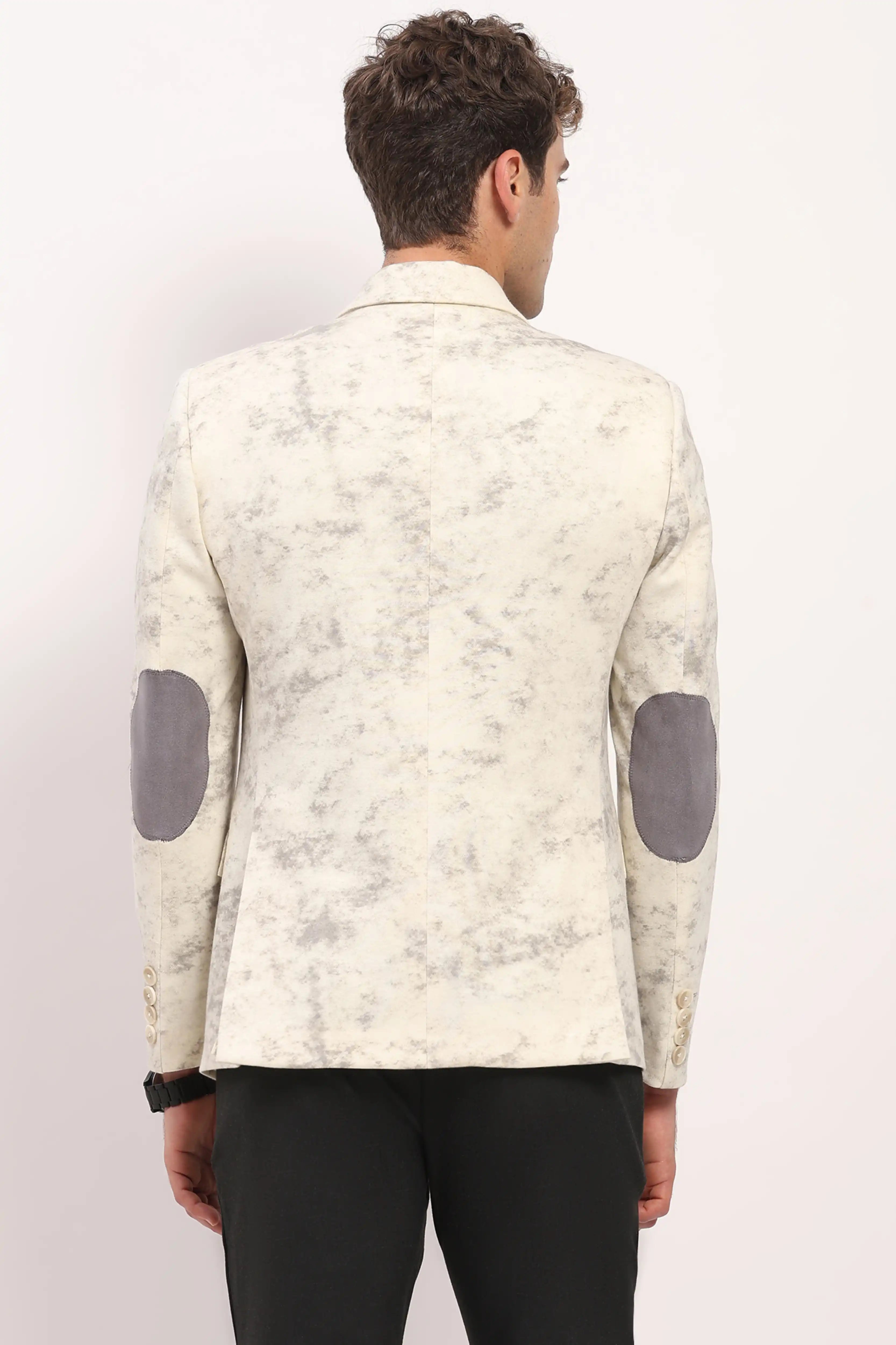 Cream Marble Effect Coat