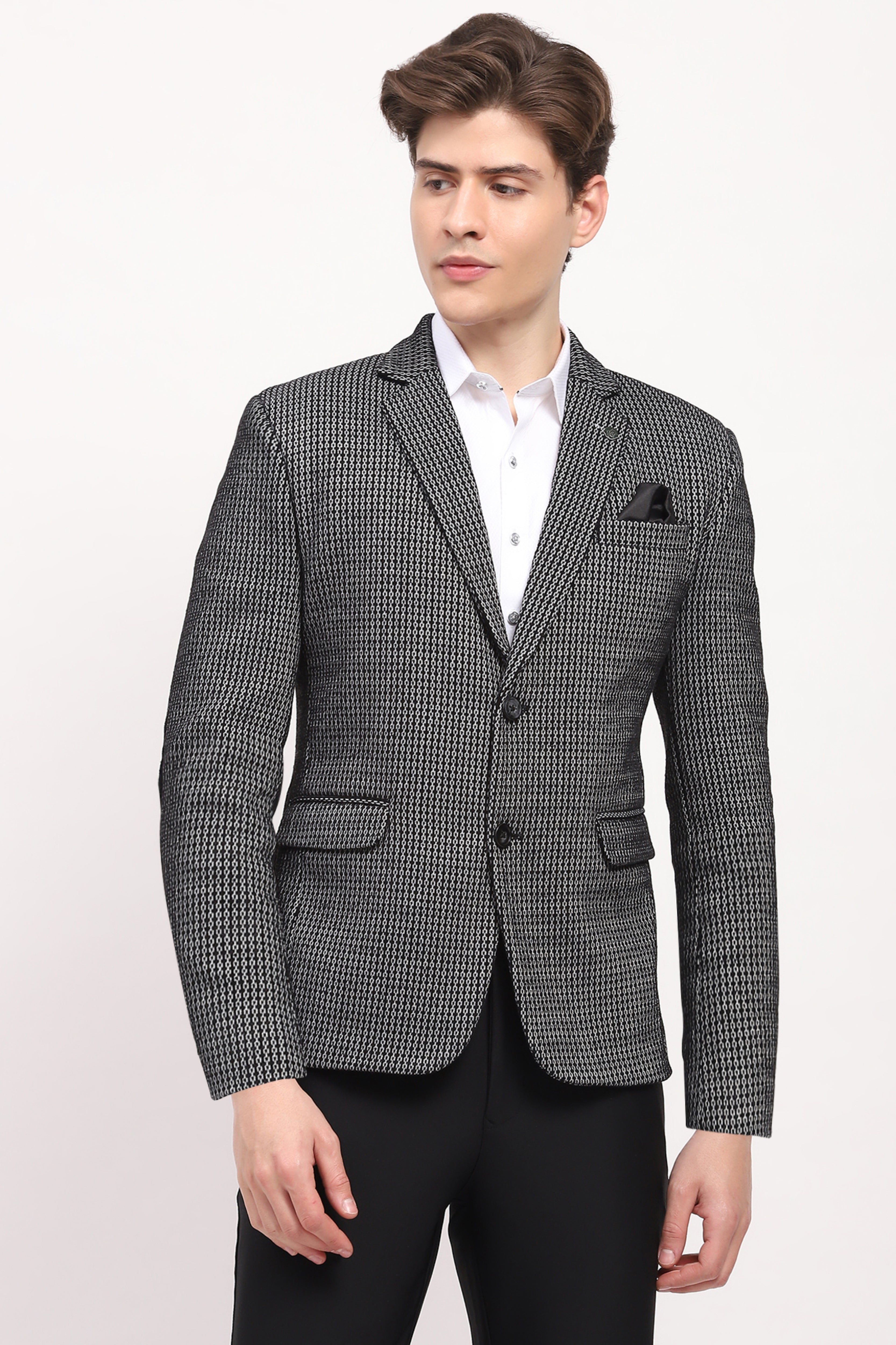 Black Tailored Elbow Patch Coat