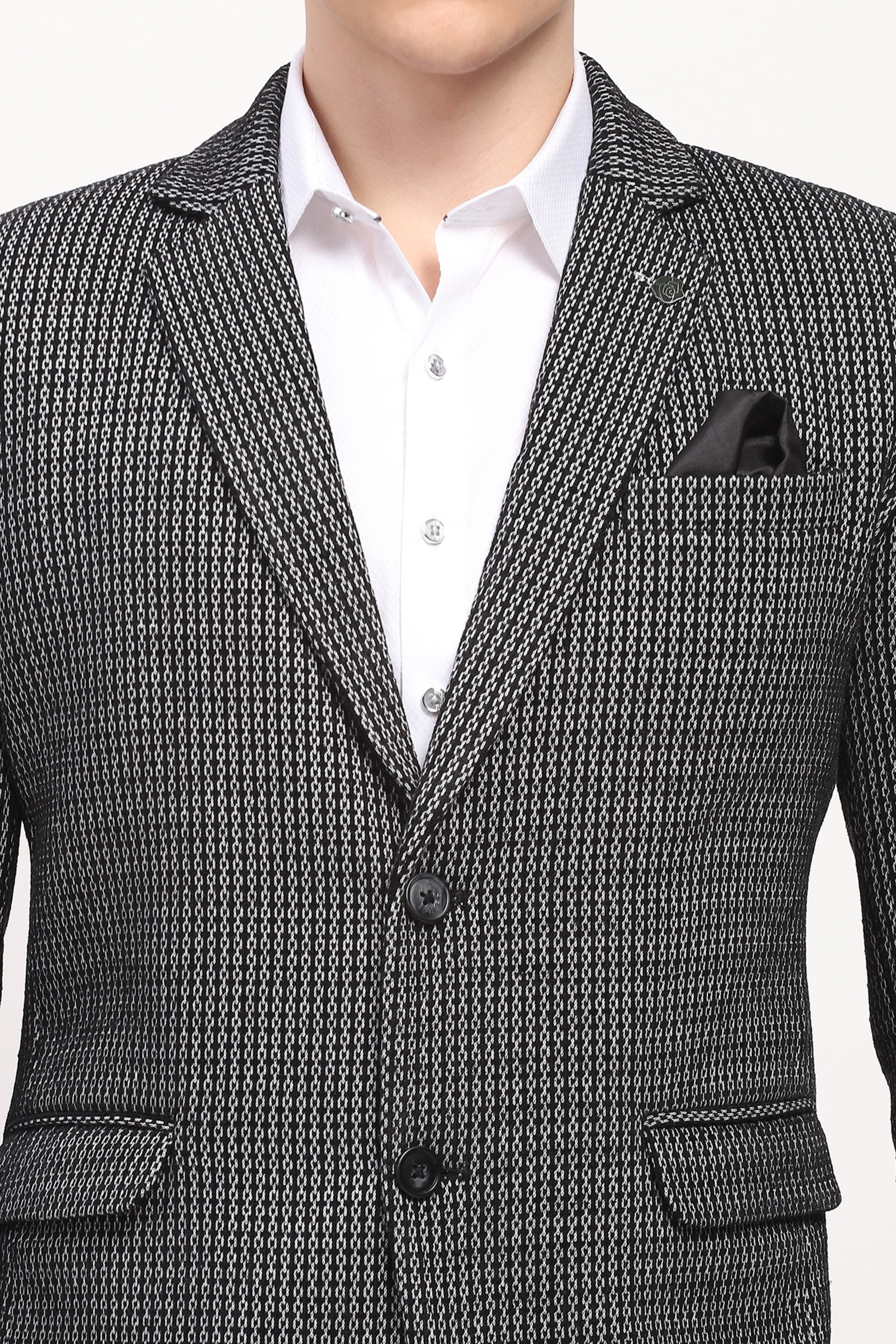 Black Tailored Elbow Patch Coat