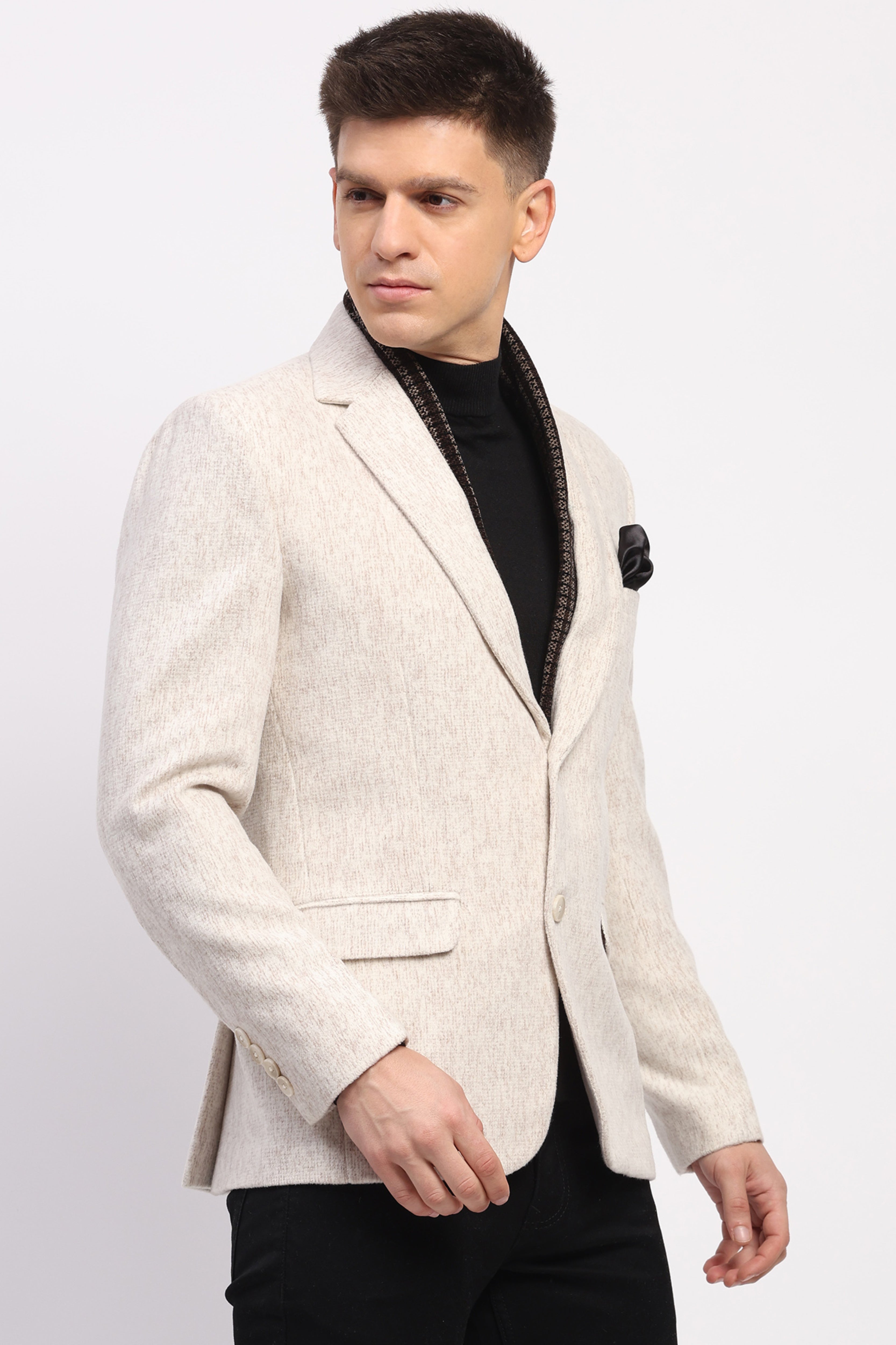 Detachable Muffler Wool-Blend Coat
