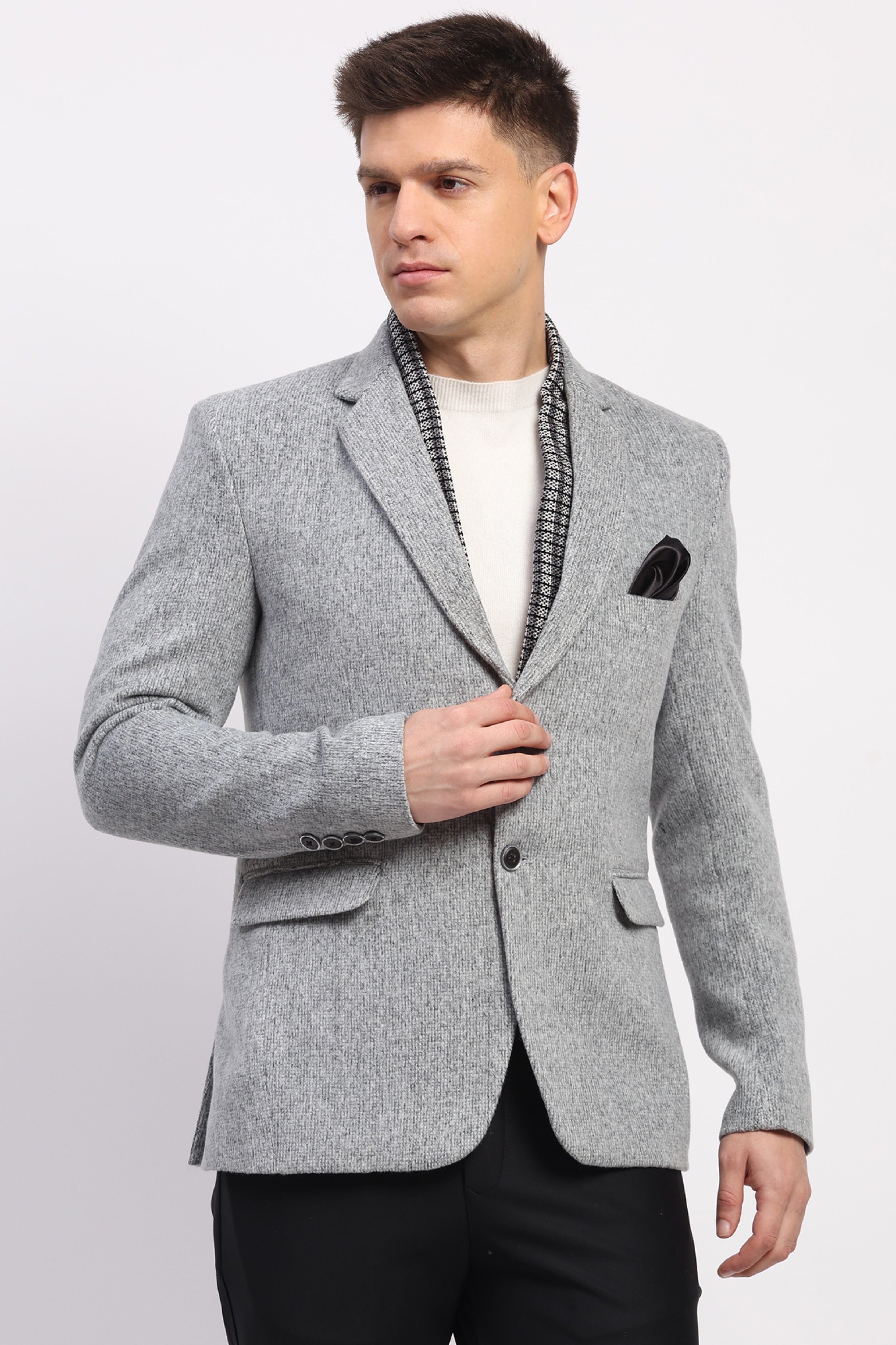 Detachable Muffler Wool-Blend Coat