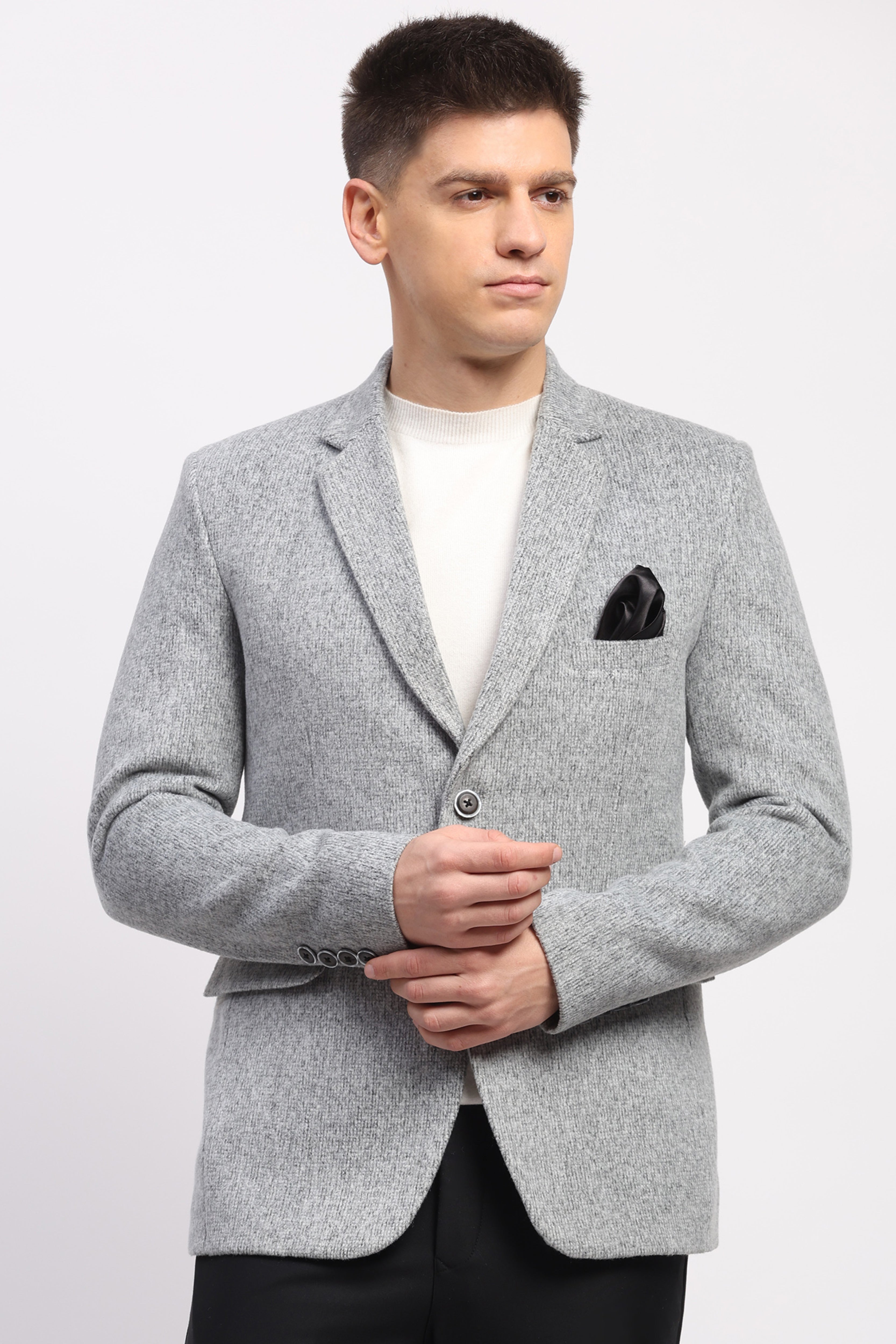 Detachable Muffler Wool-Blend Coat