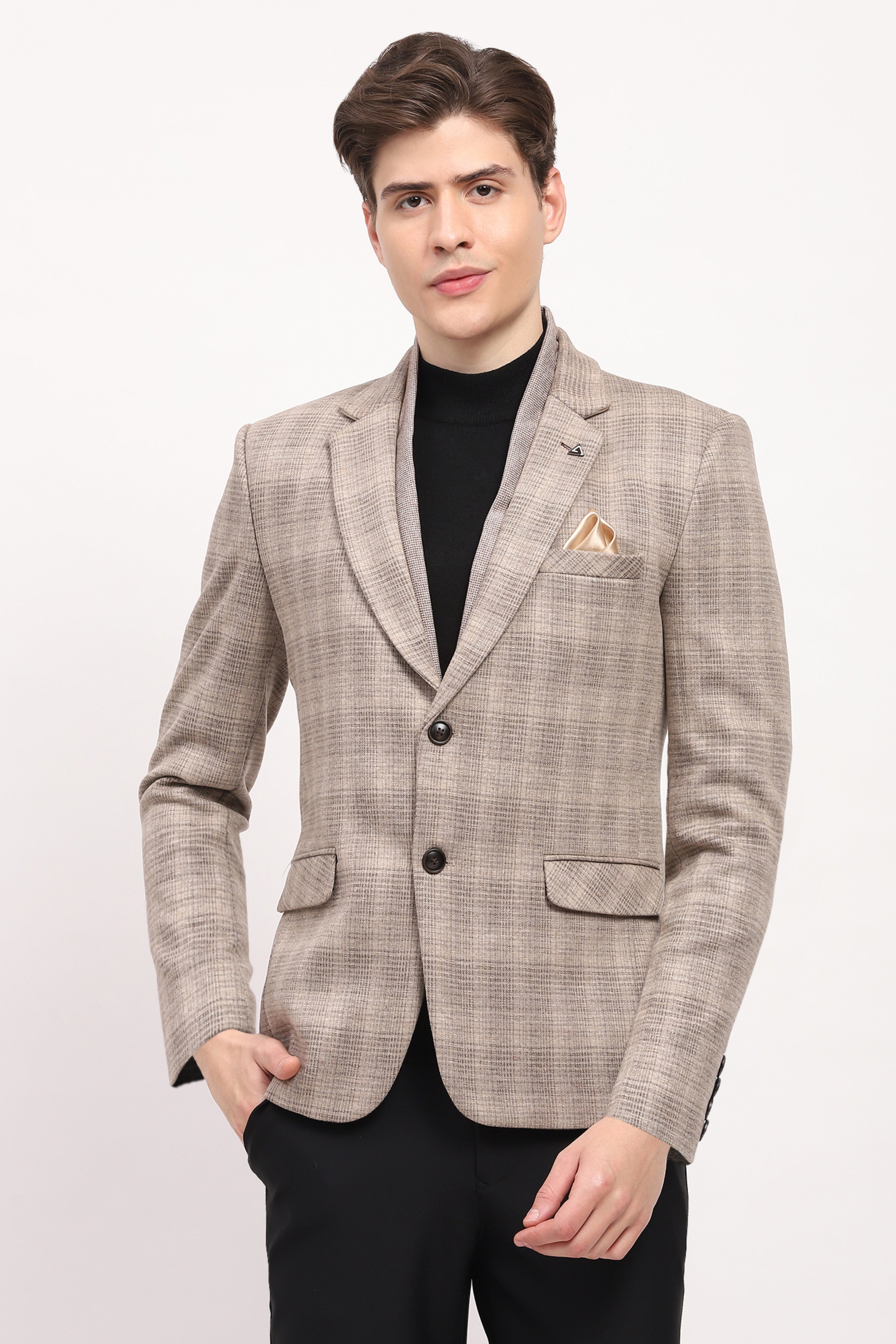 Beige Check Coat