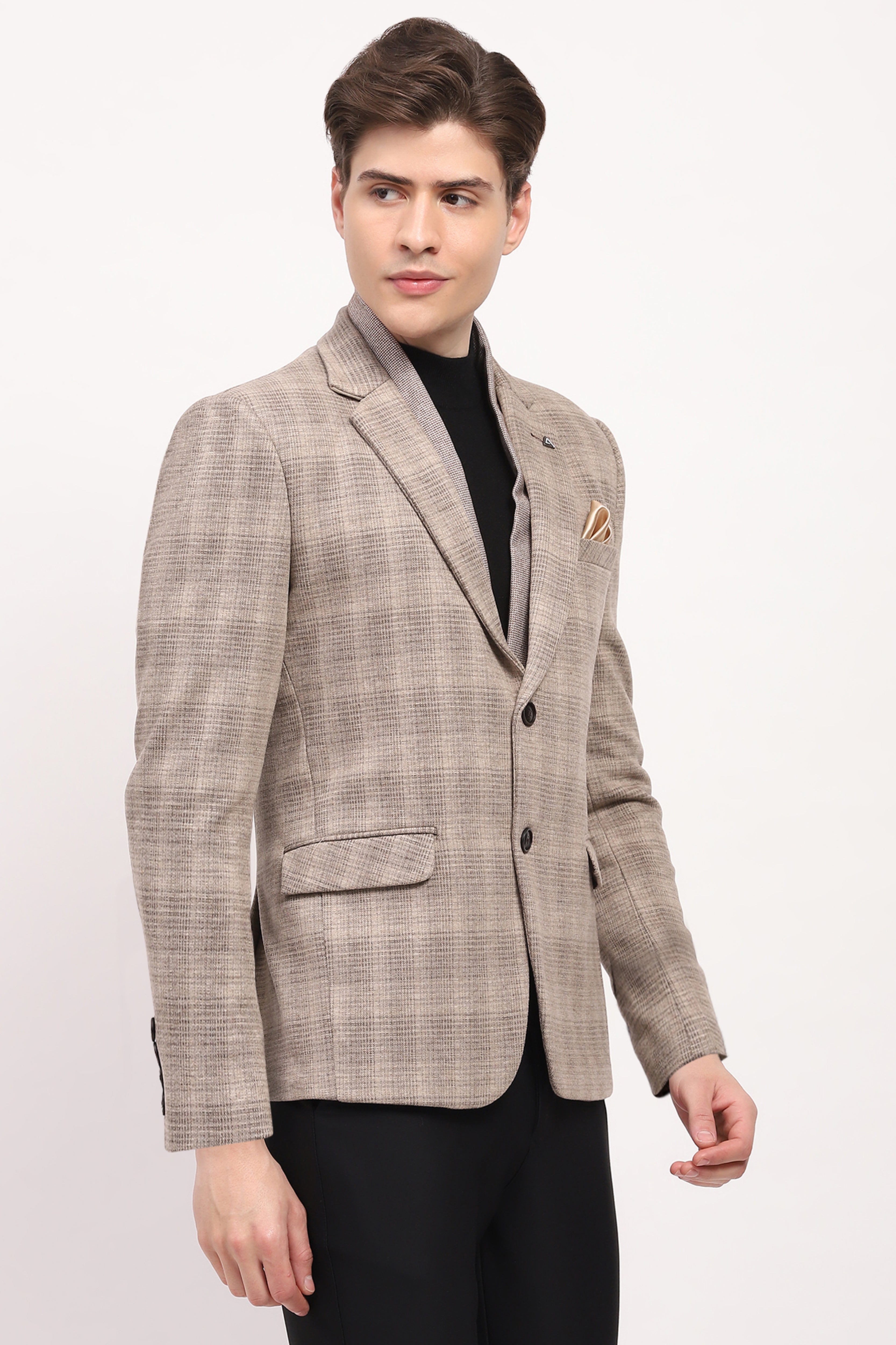 Beige Check Coat