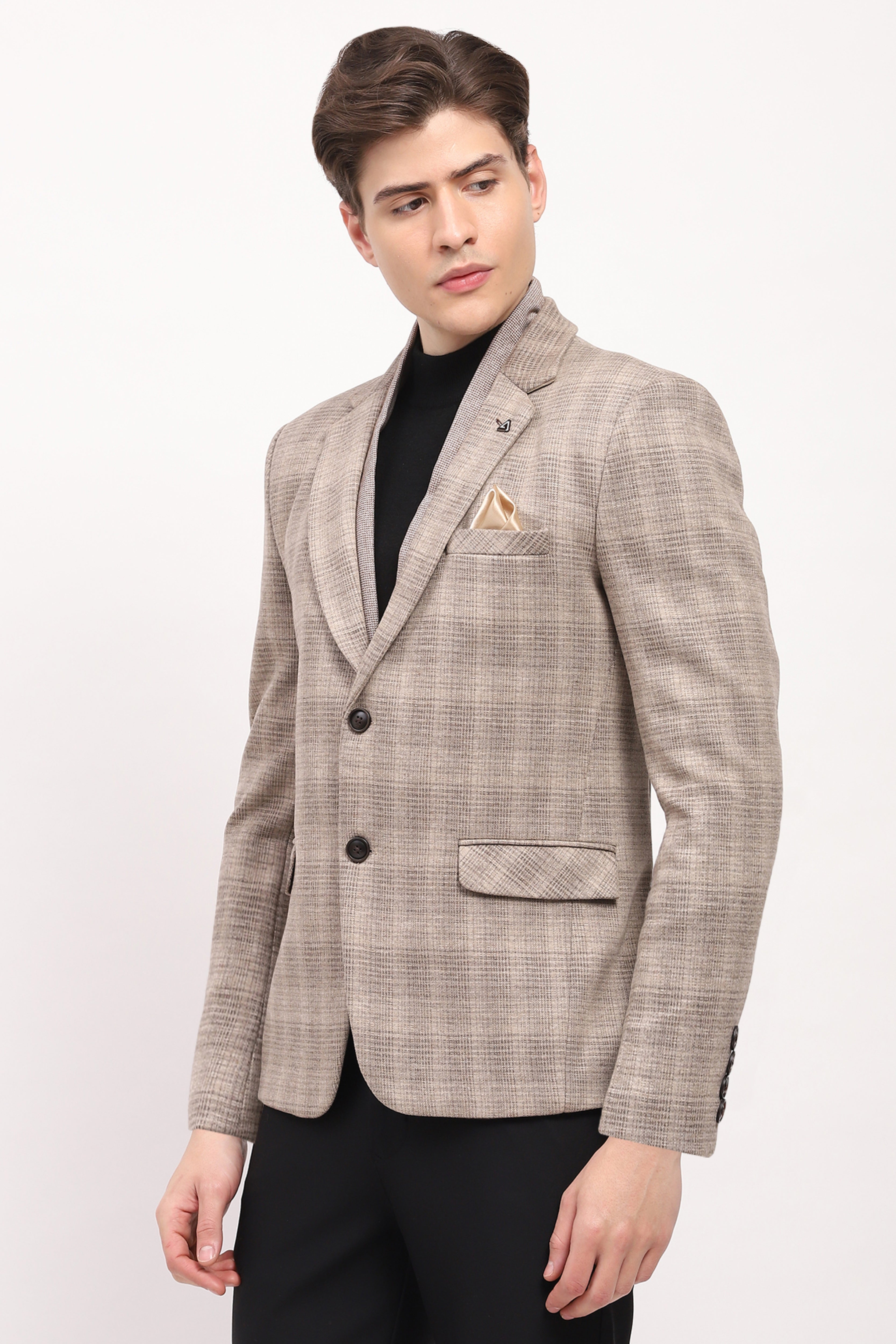 Beige Check Coat