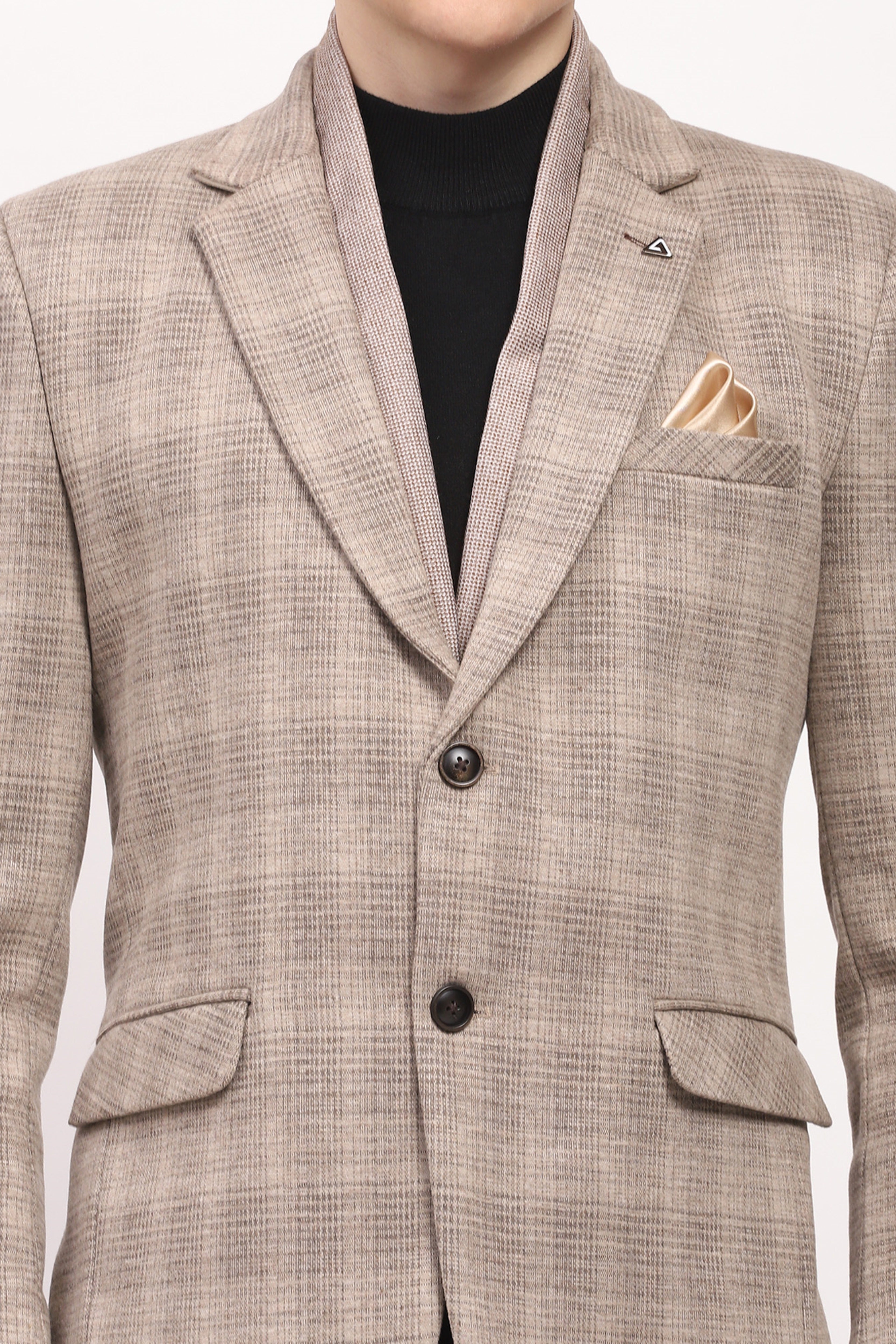 Beige Check Coat