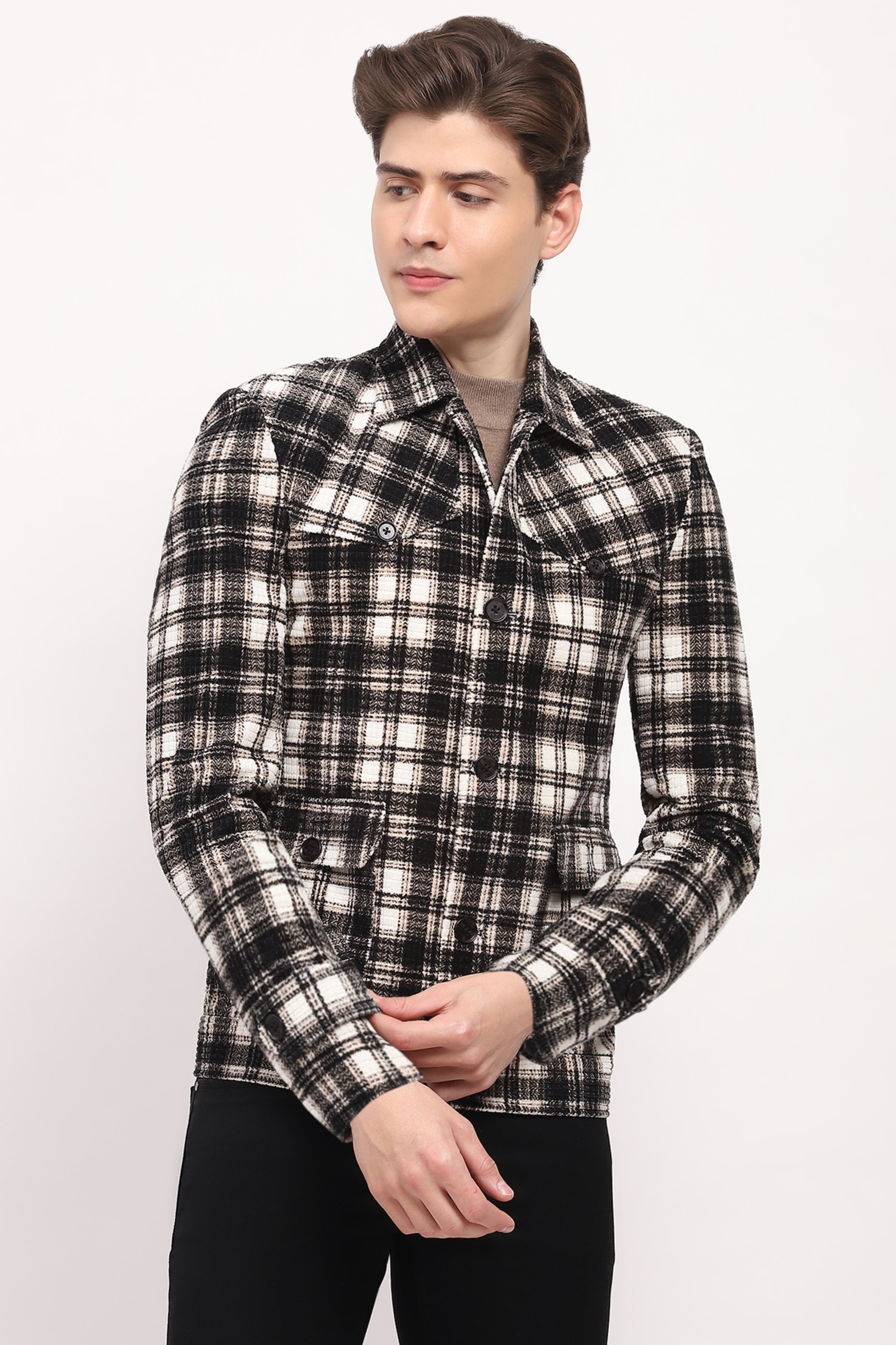 Velveteen Check Jacket