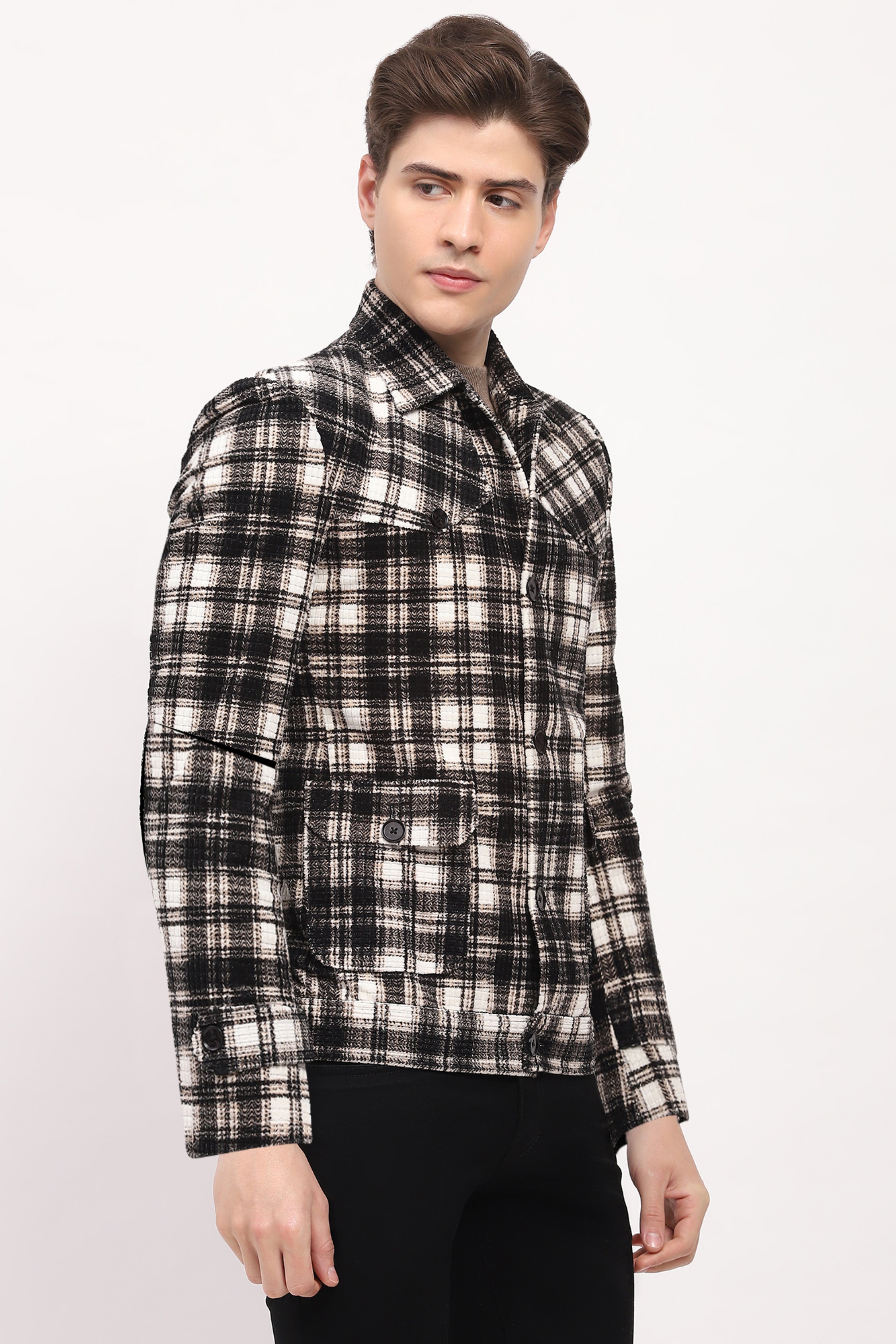 Velveteen Check Jacket