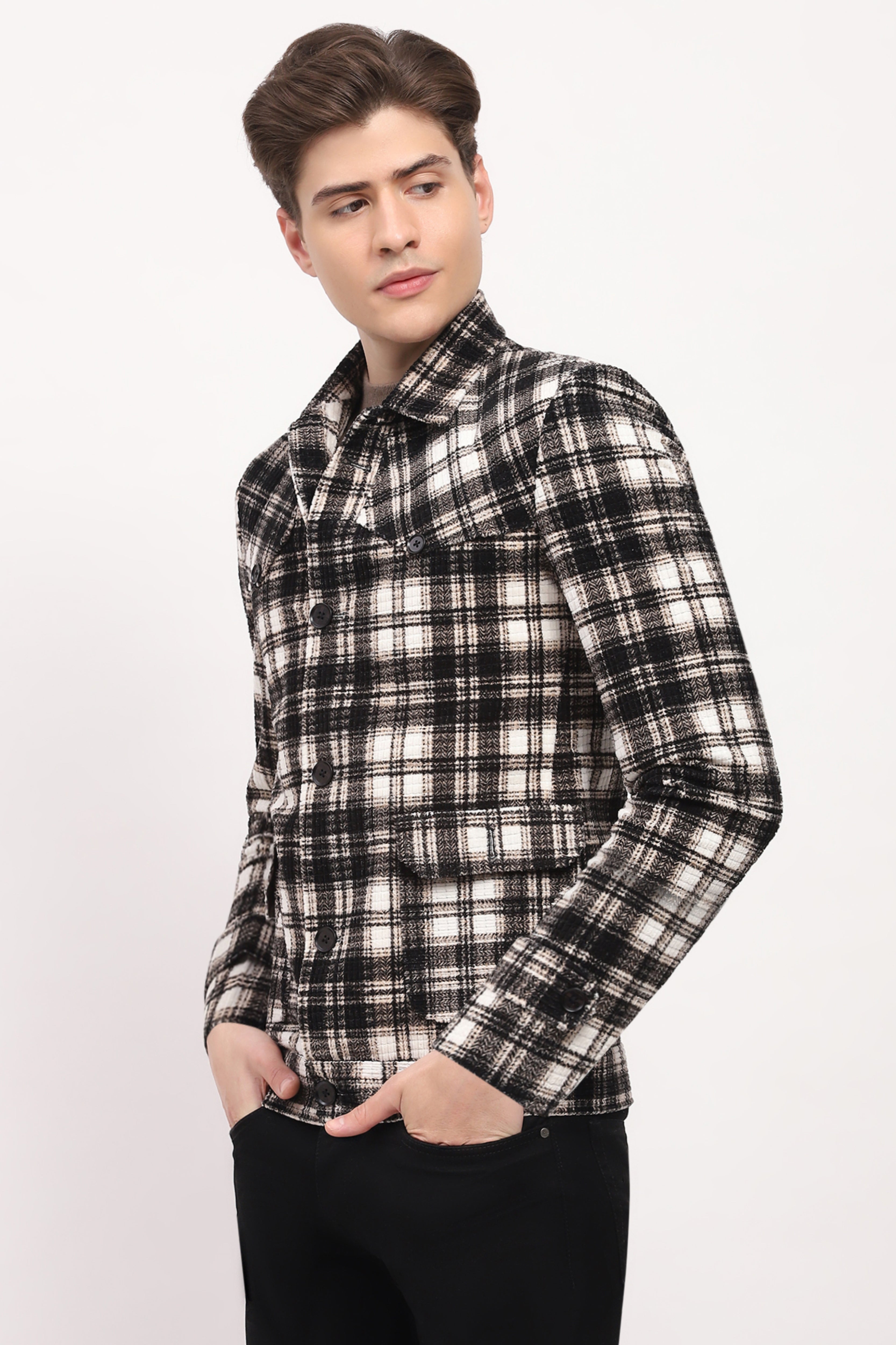 Velveteen Check Jacket