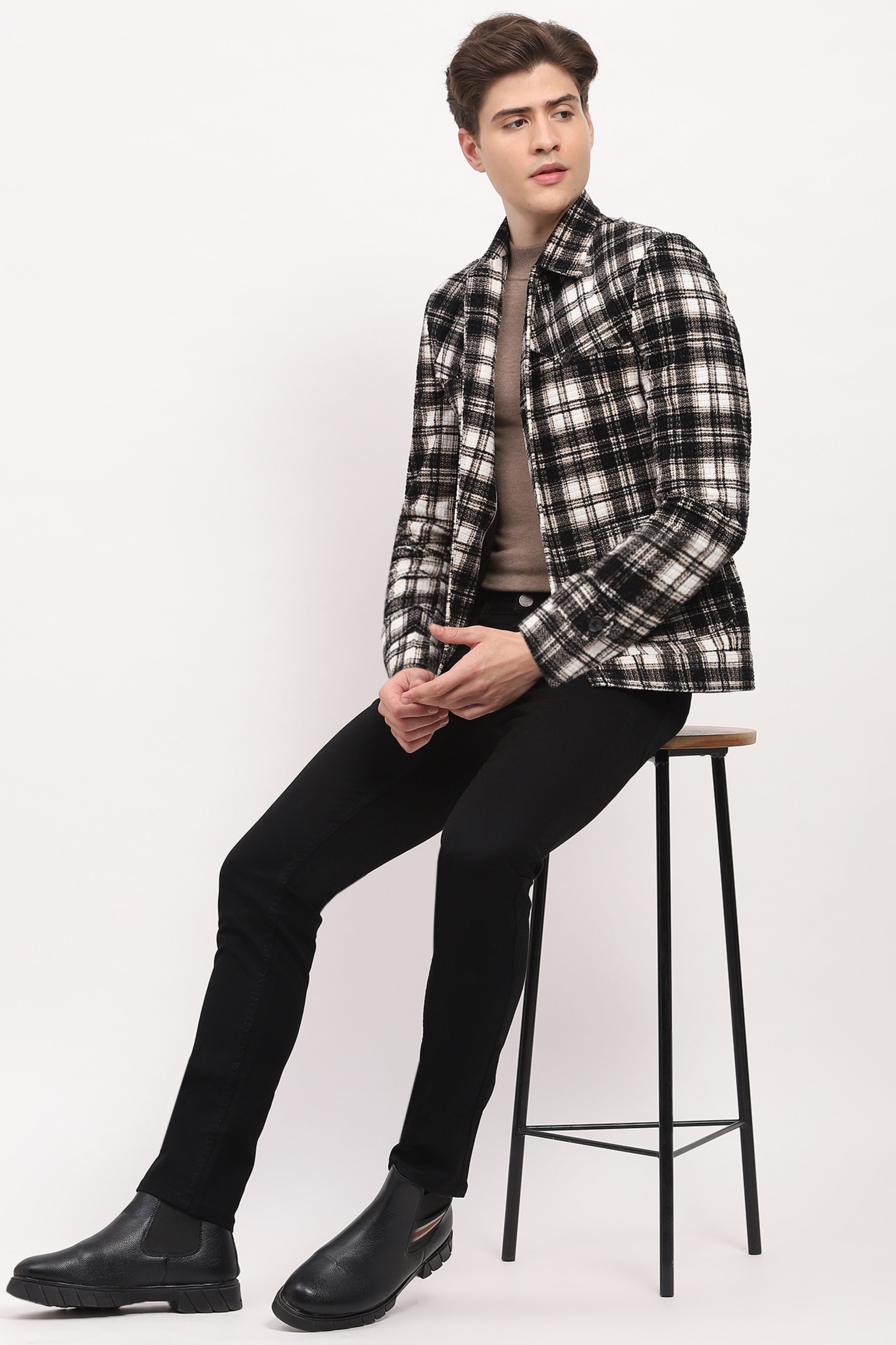 Velveteen Check Jacket