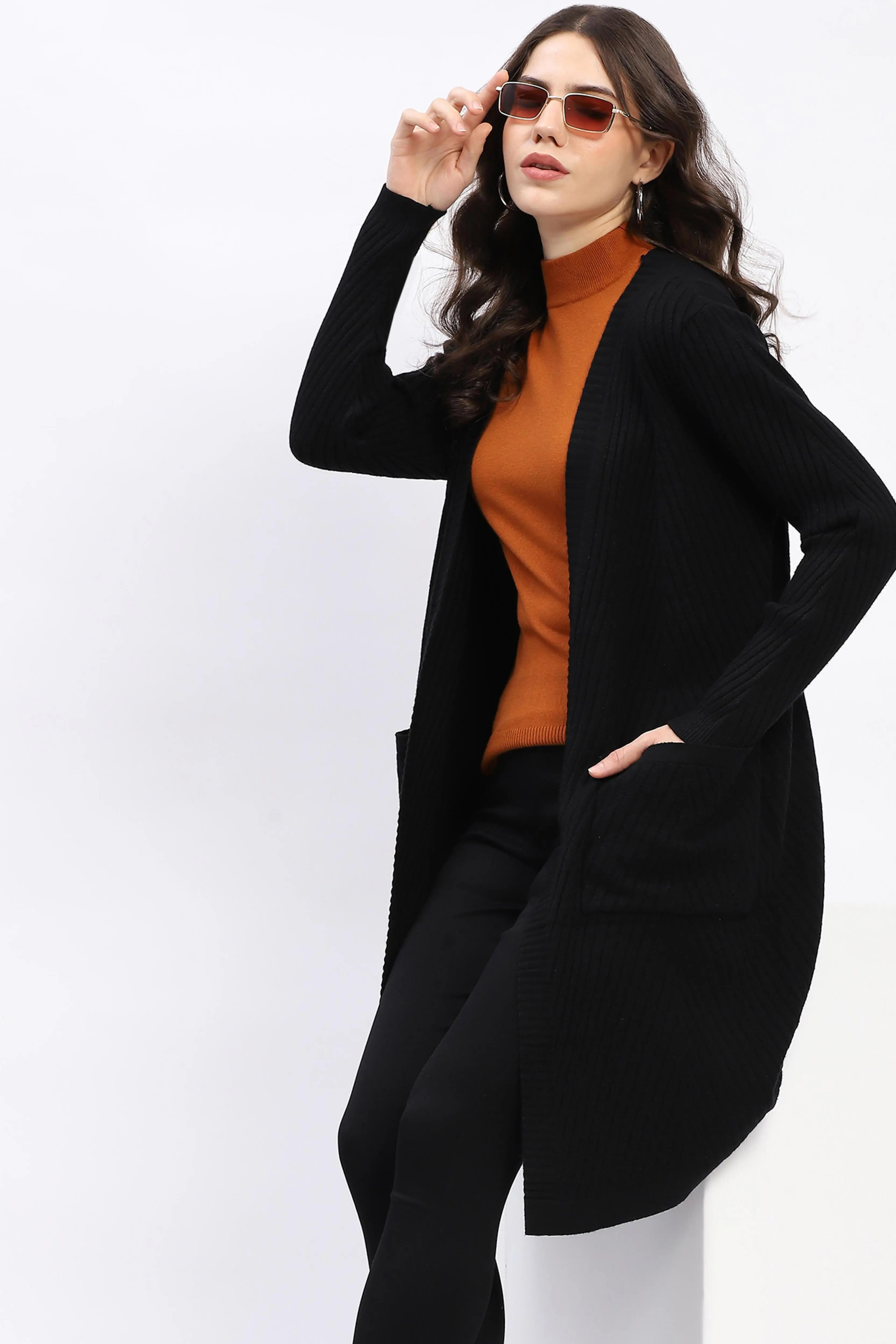 Chevron Elegance Longline Shrug - Global Republic