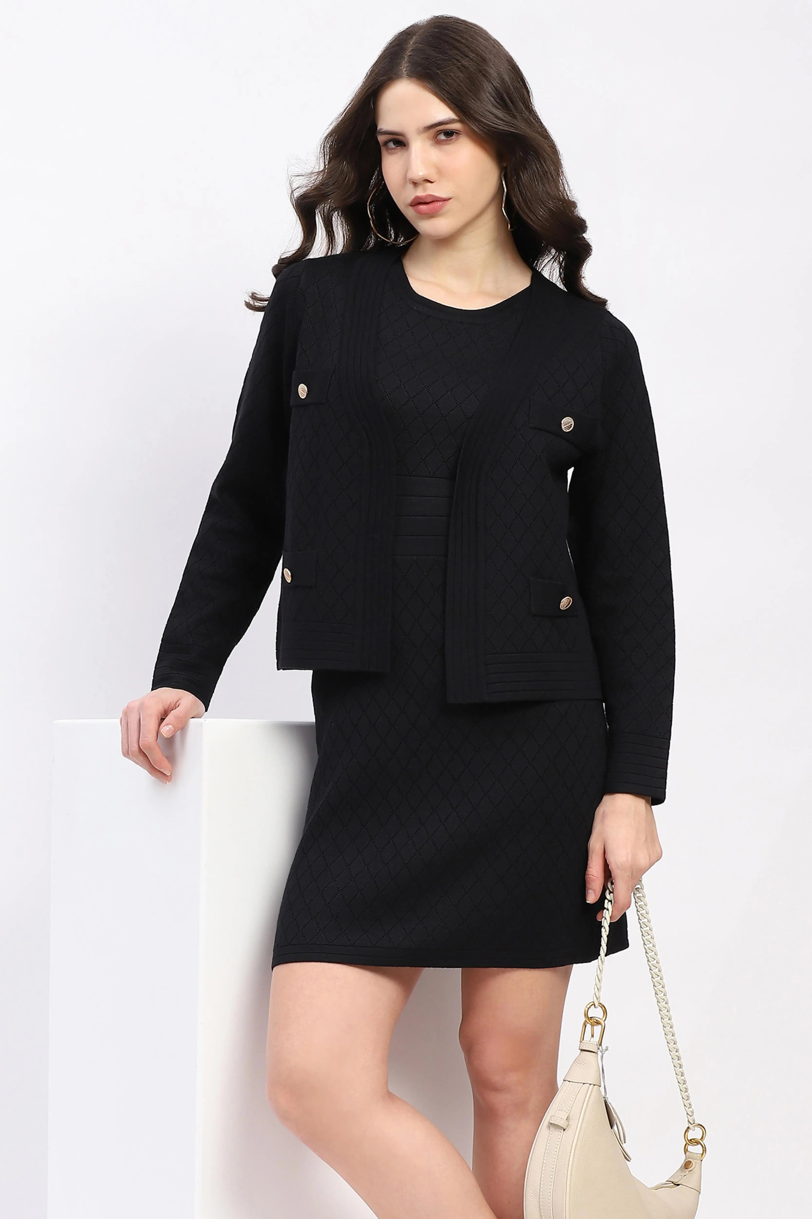 Black Winter Dress Set - Global Republic