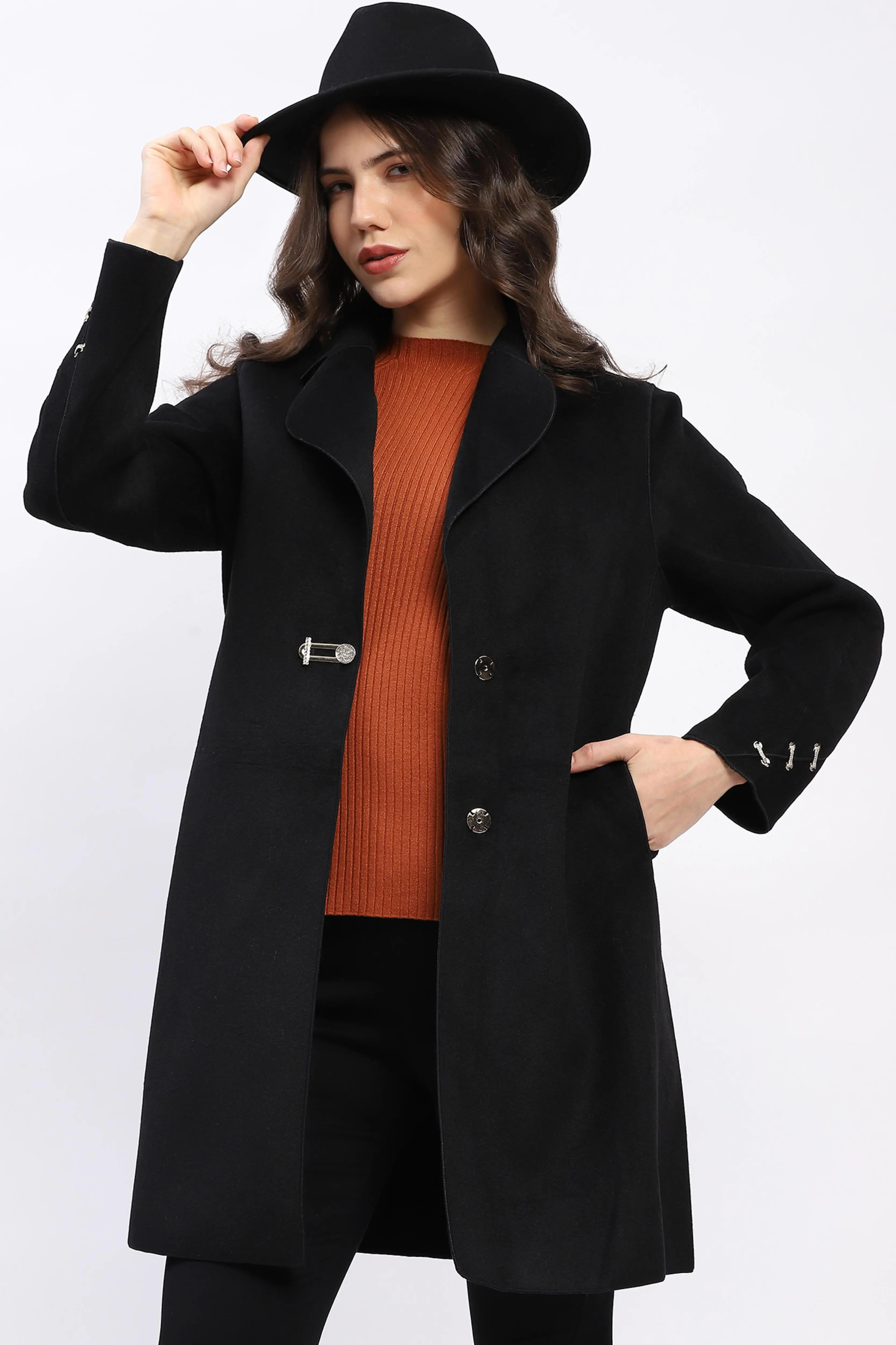 Winter Luxe Black Coat - Global Republic