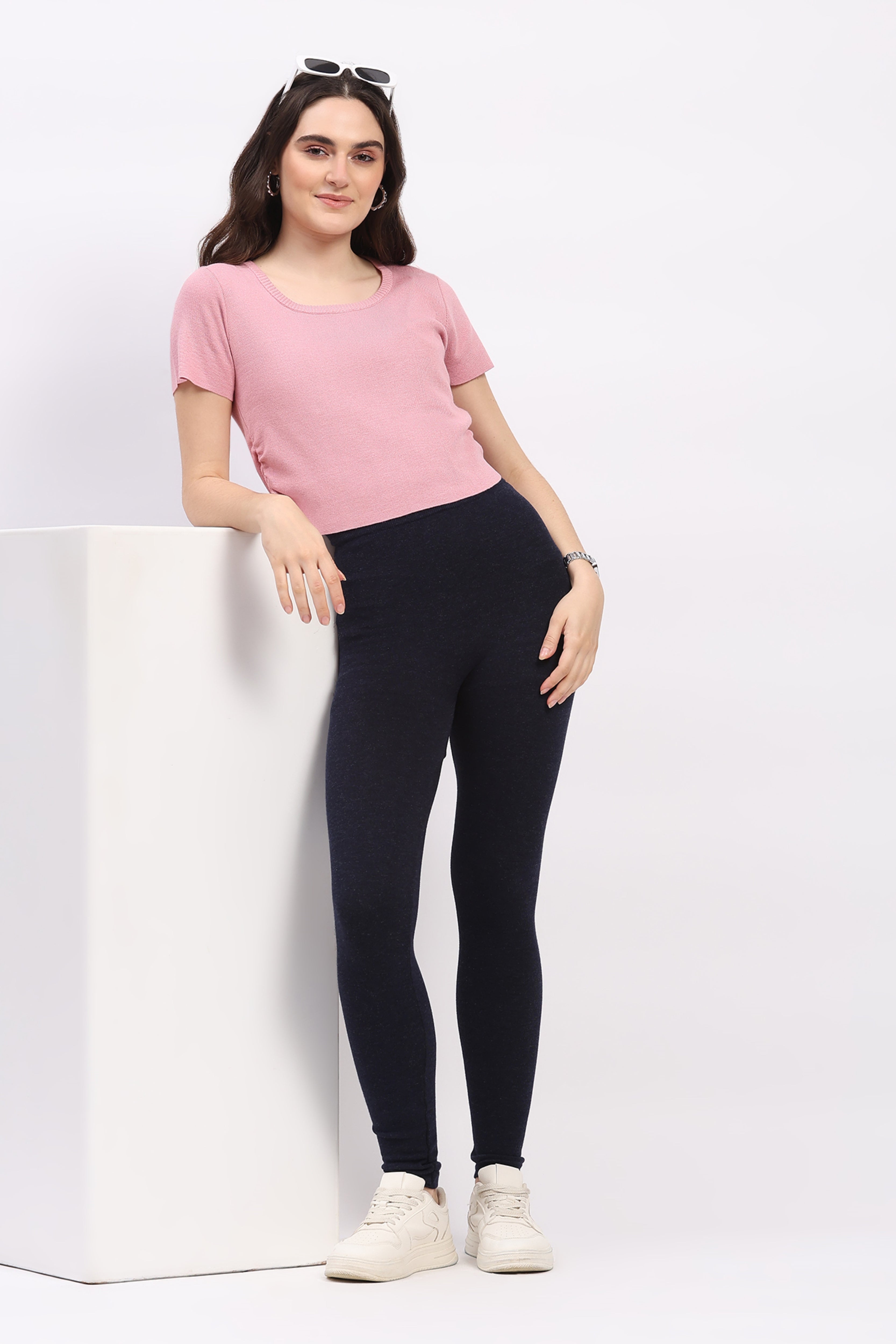 Navy Super-Stretch Winter Leggings
