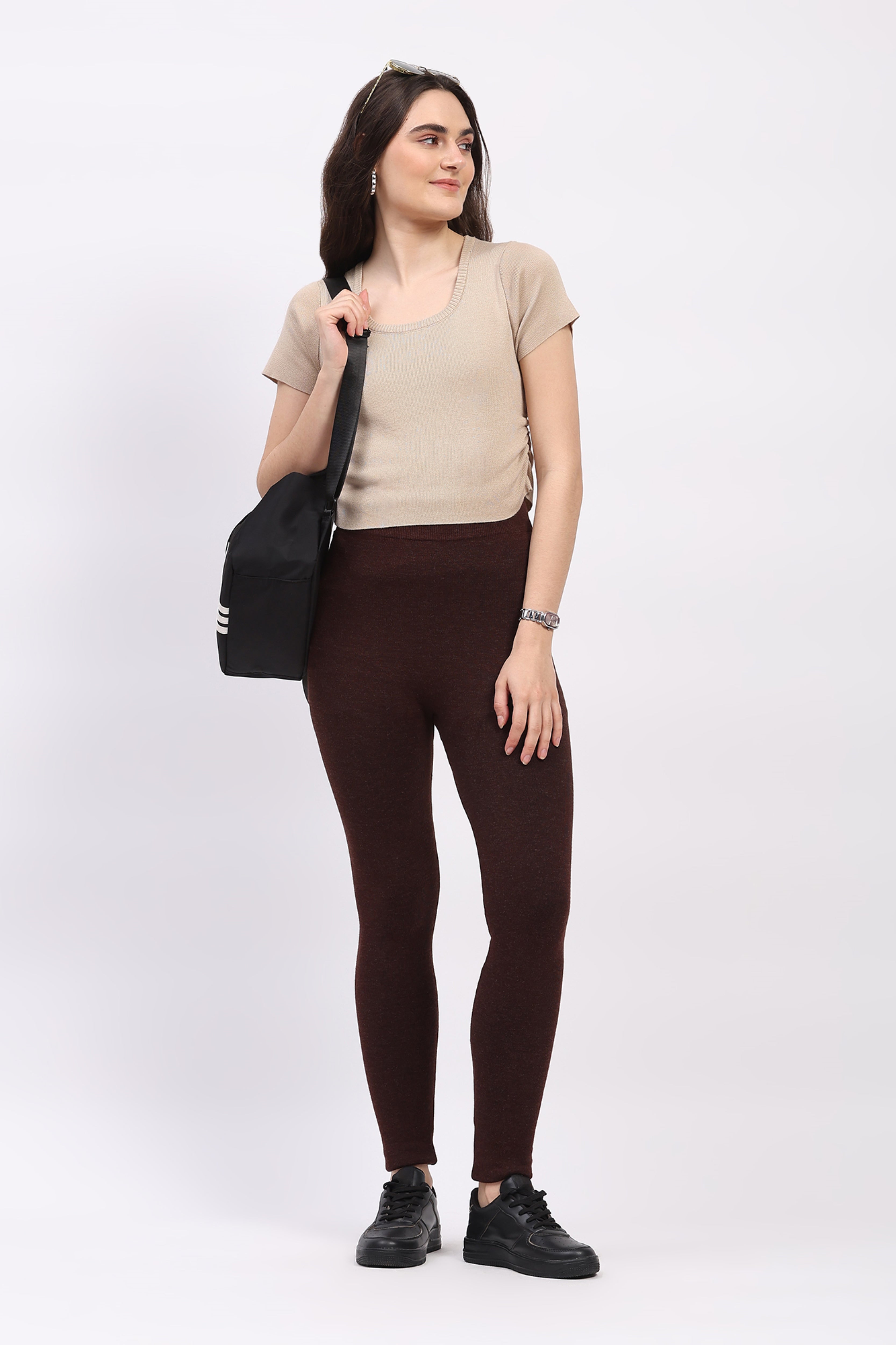 Brown Super-Stretch Winter Leggings