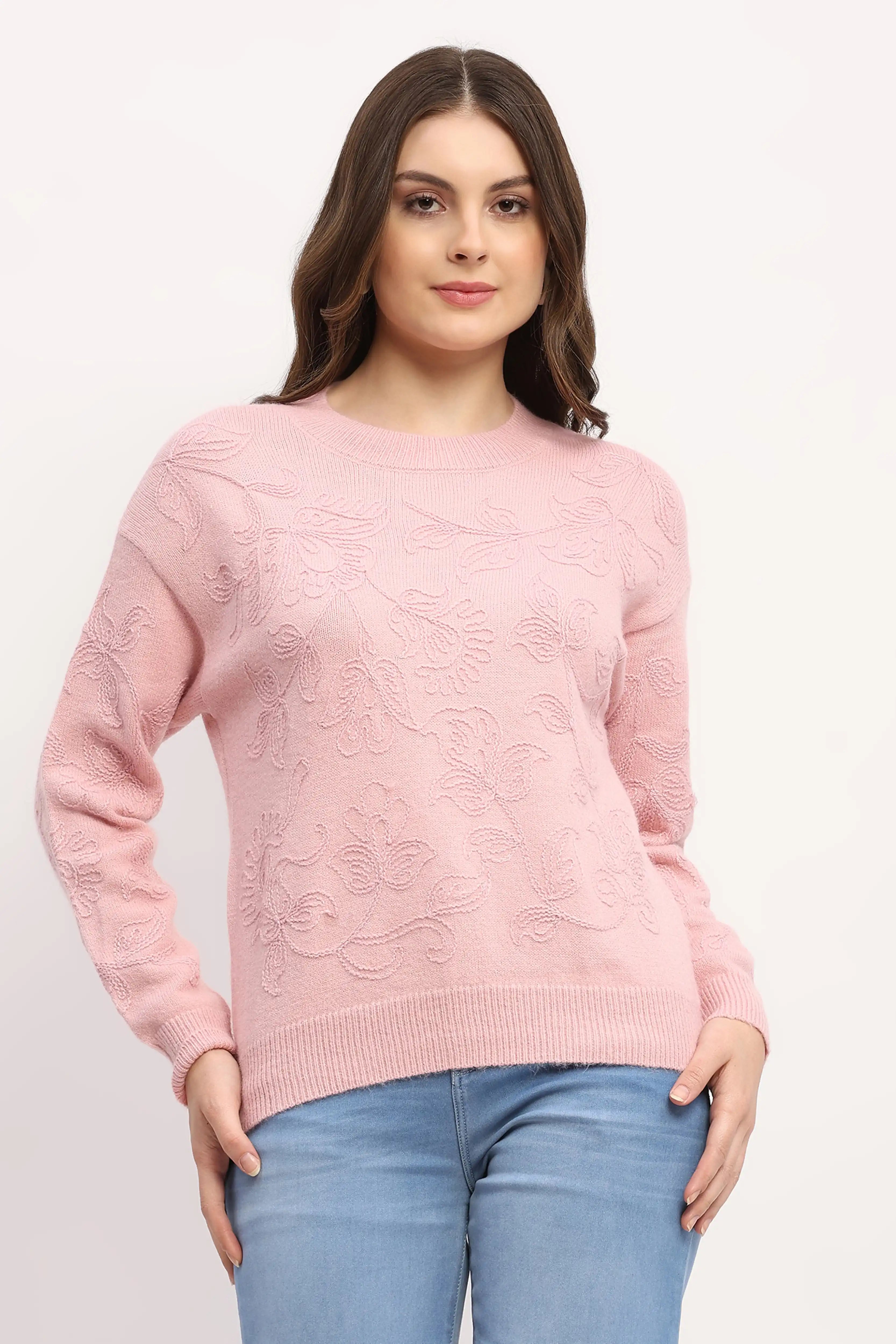 Floral Embroidered Pullover