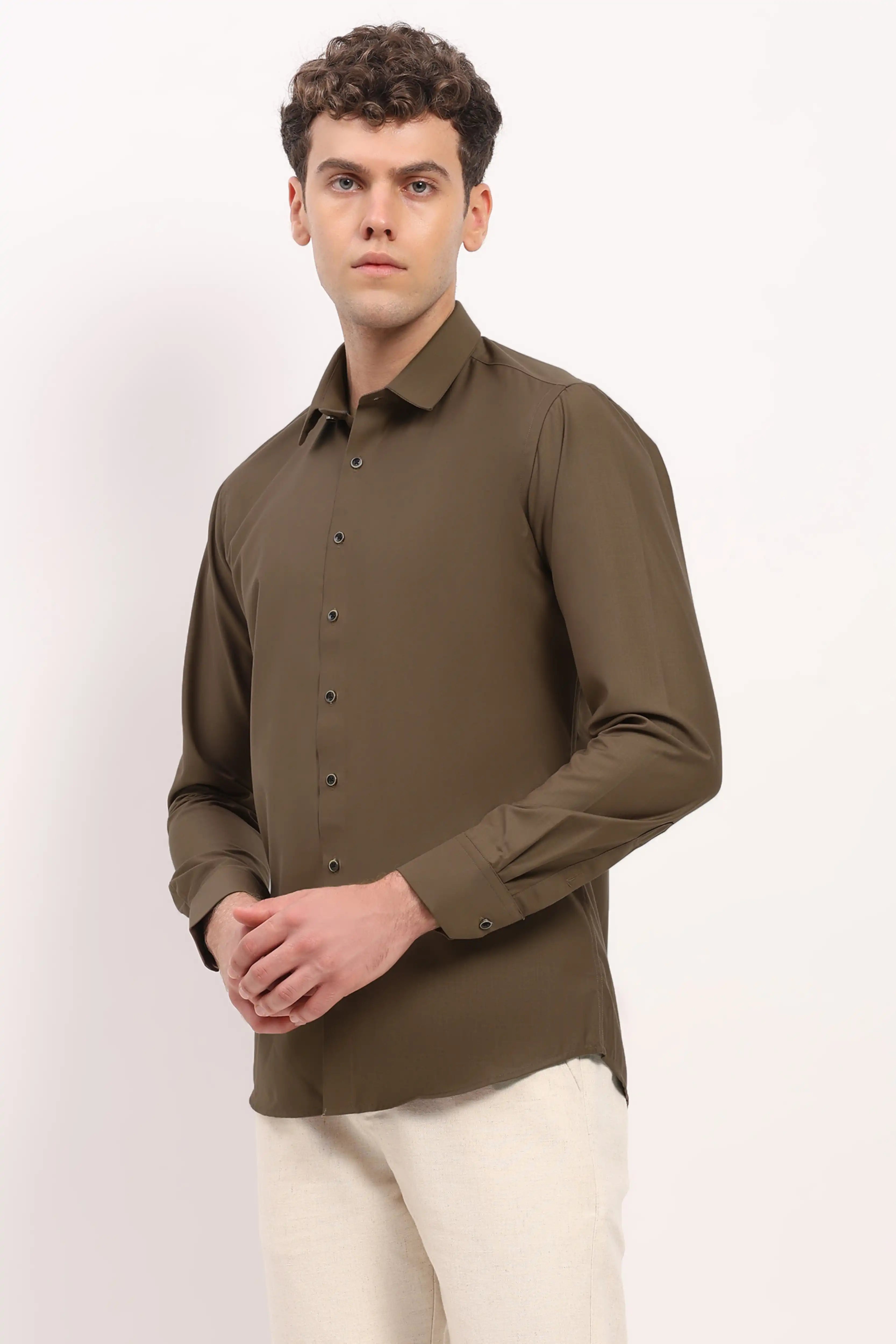Luxury Olive Casual Shirt