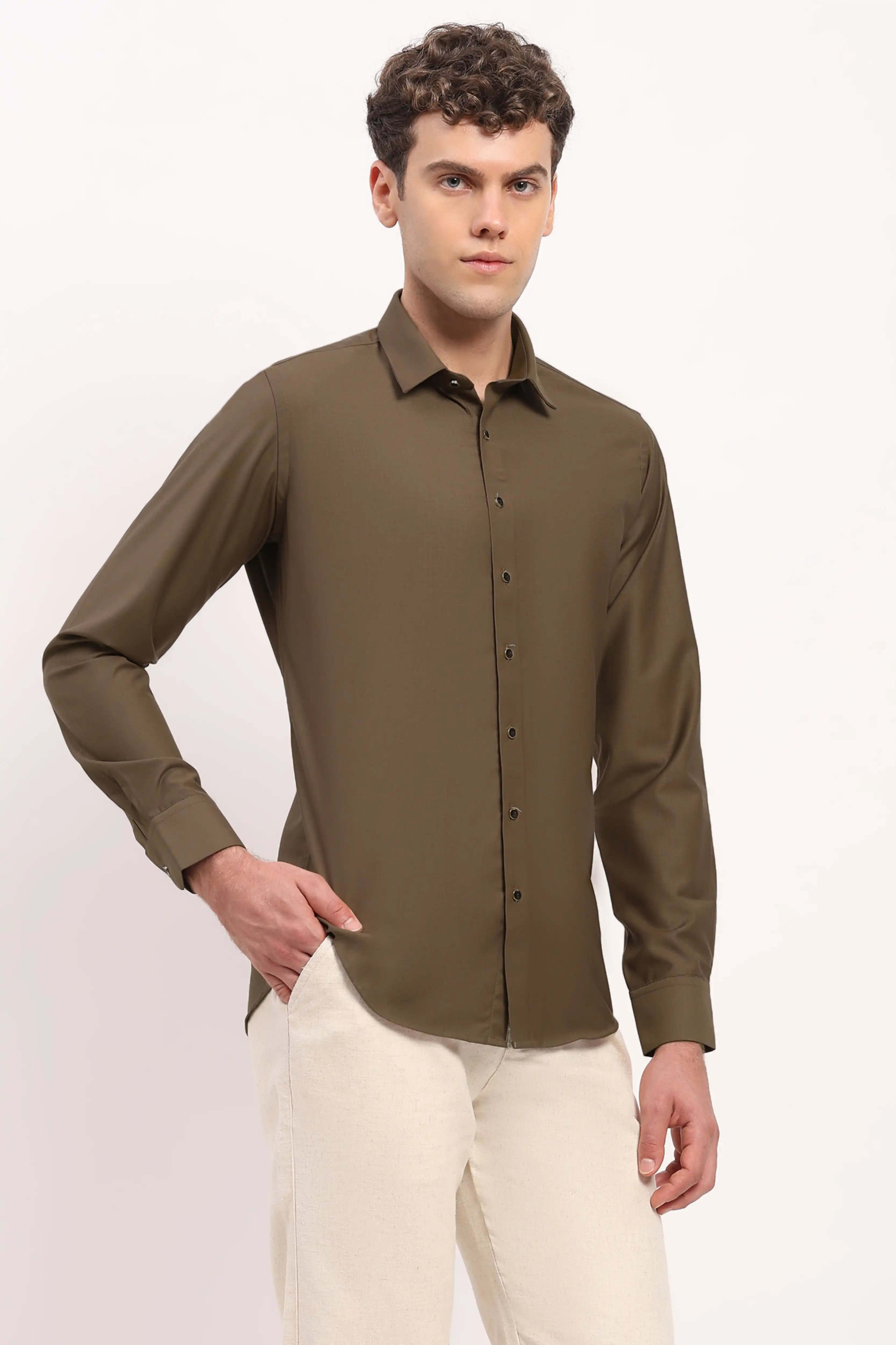 Luxury Olive Casual Shirt